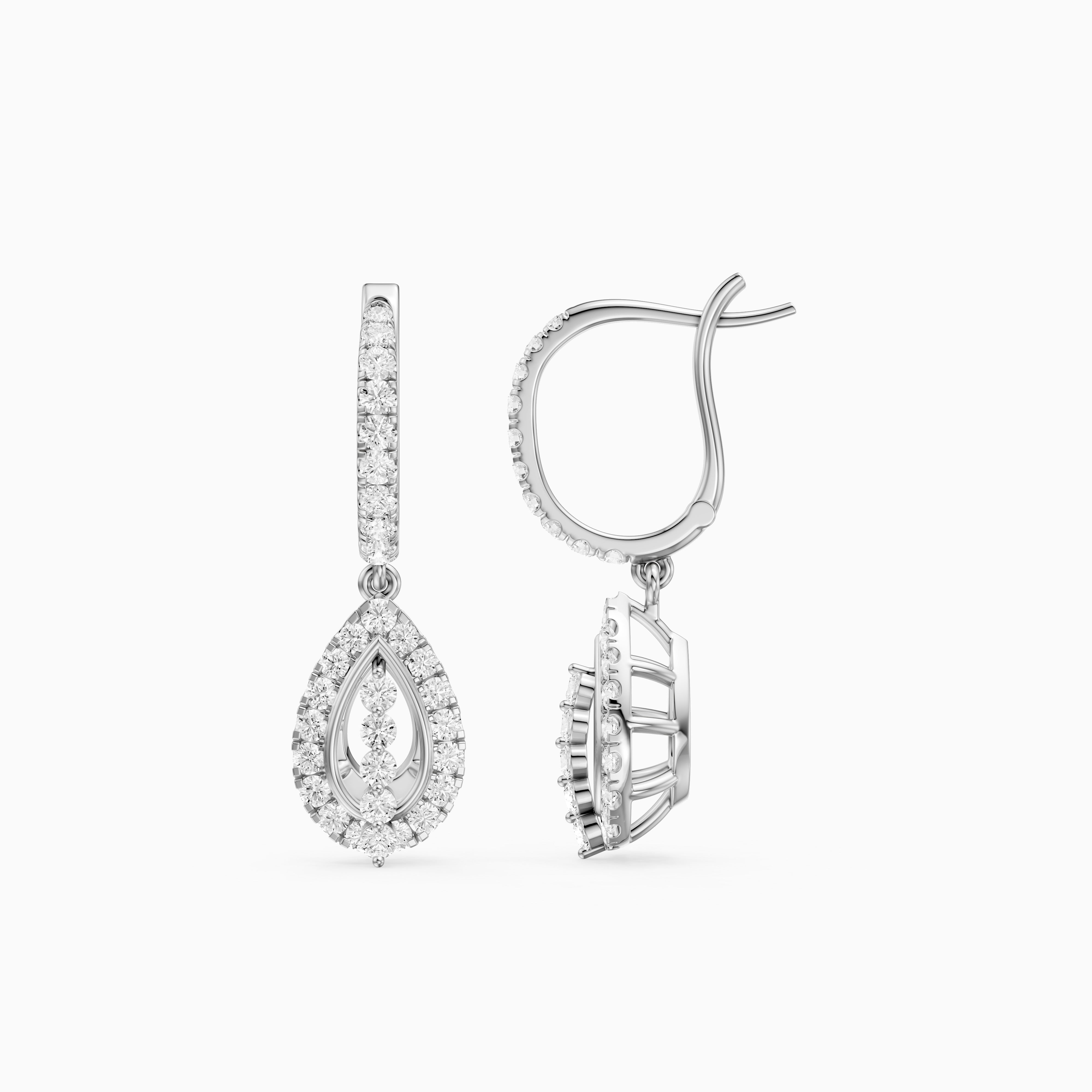 Kassidy Round Lab Grown Diamond Leverback Drop Earrings