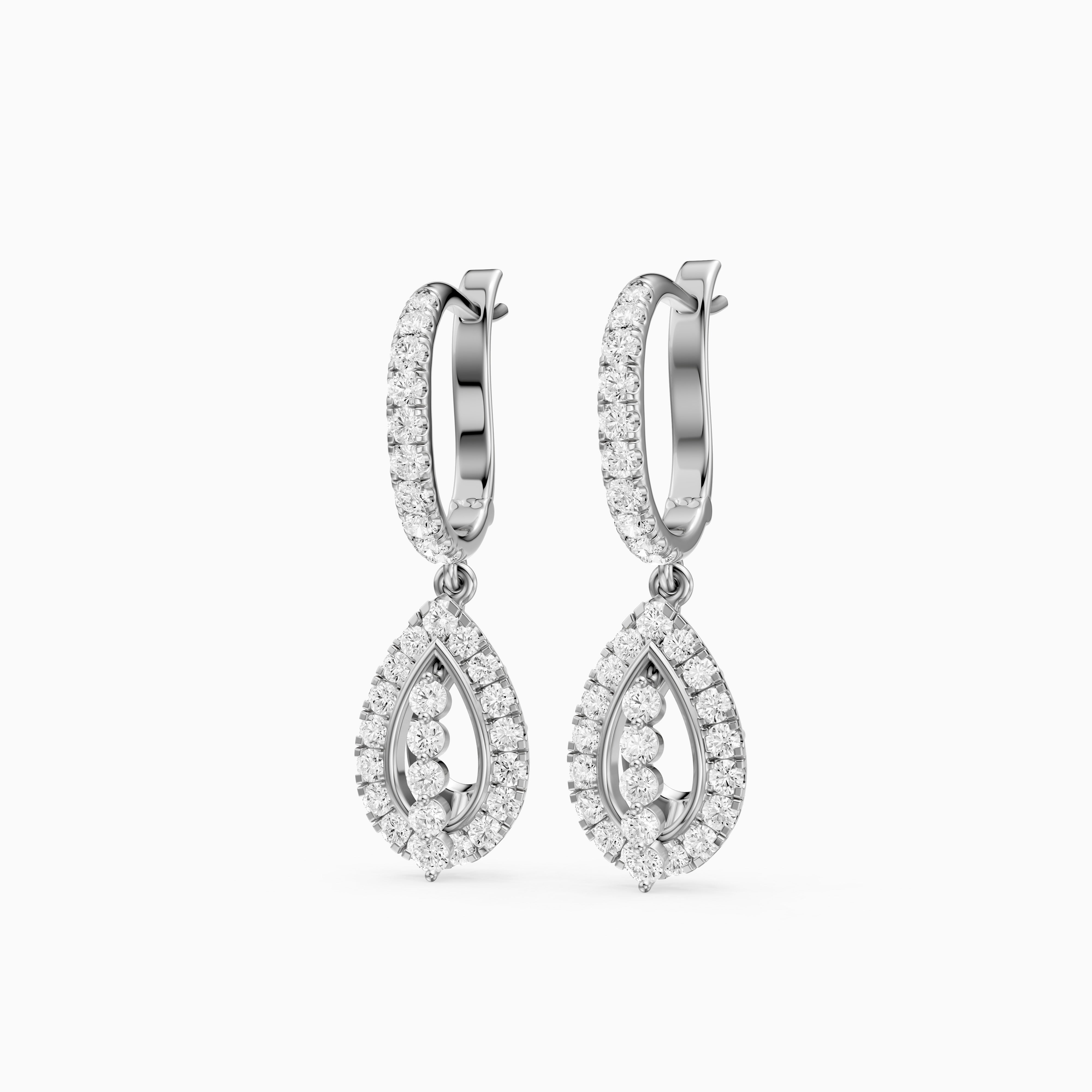 Kassidy Round Lab Grown Diamond Leverback Drop Earrings