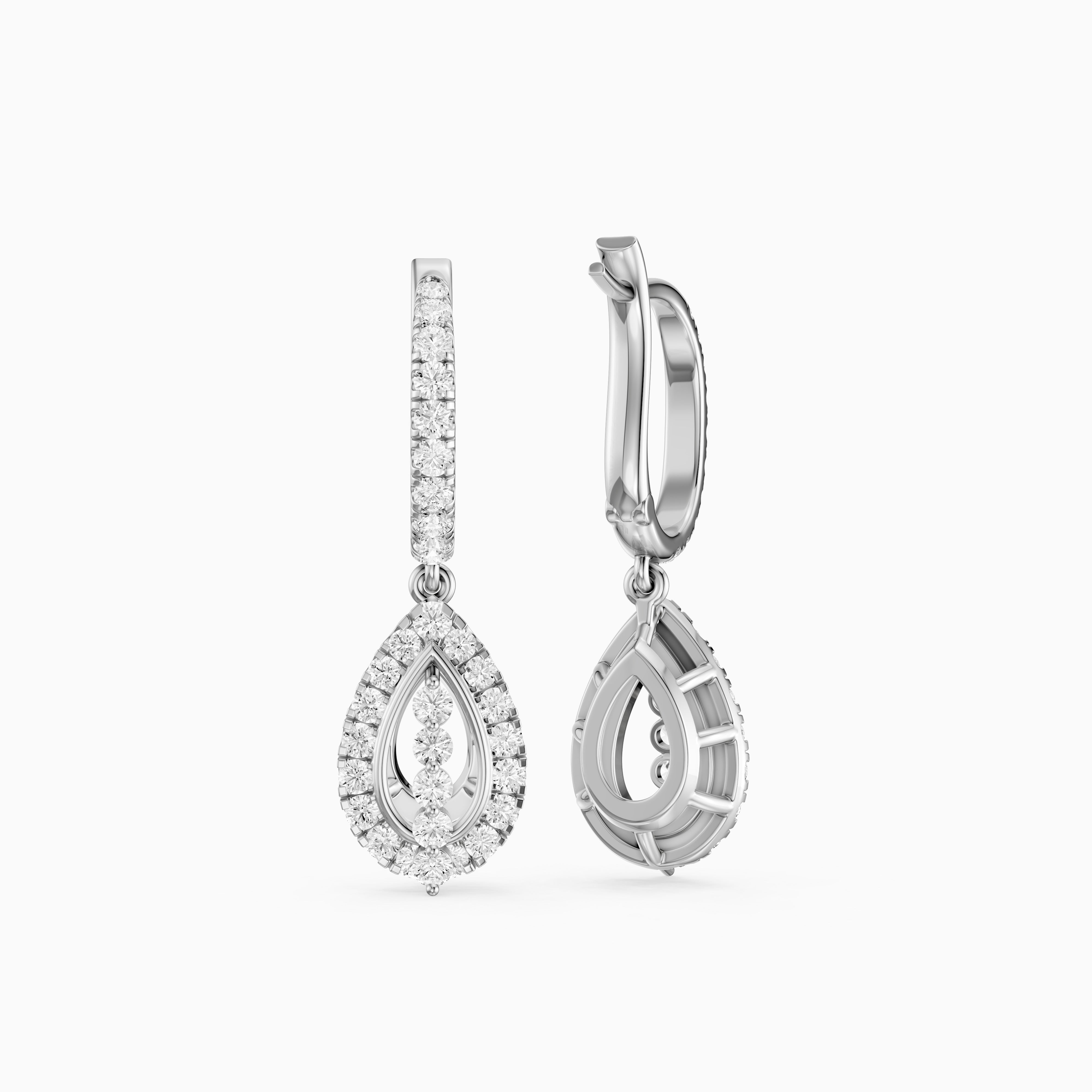 Kassidy Round Lab Grown Diamond Leverback Drop Earrings
