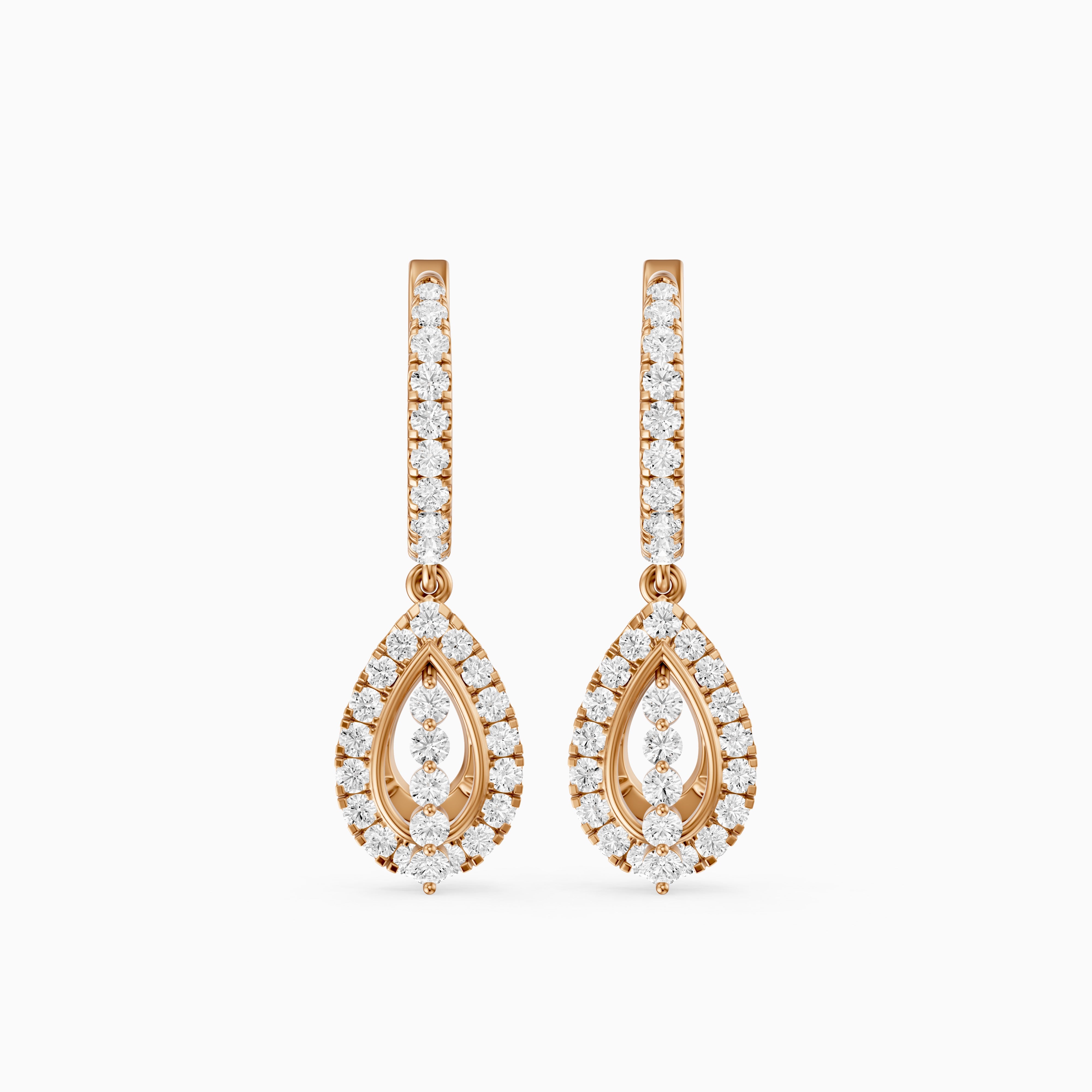 Kassidy Round Lab Grown Diamond Leverback Drop Earrings