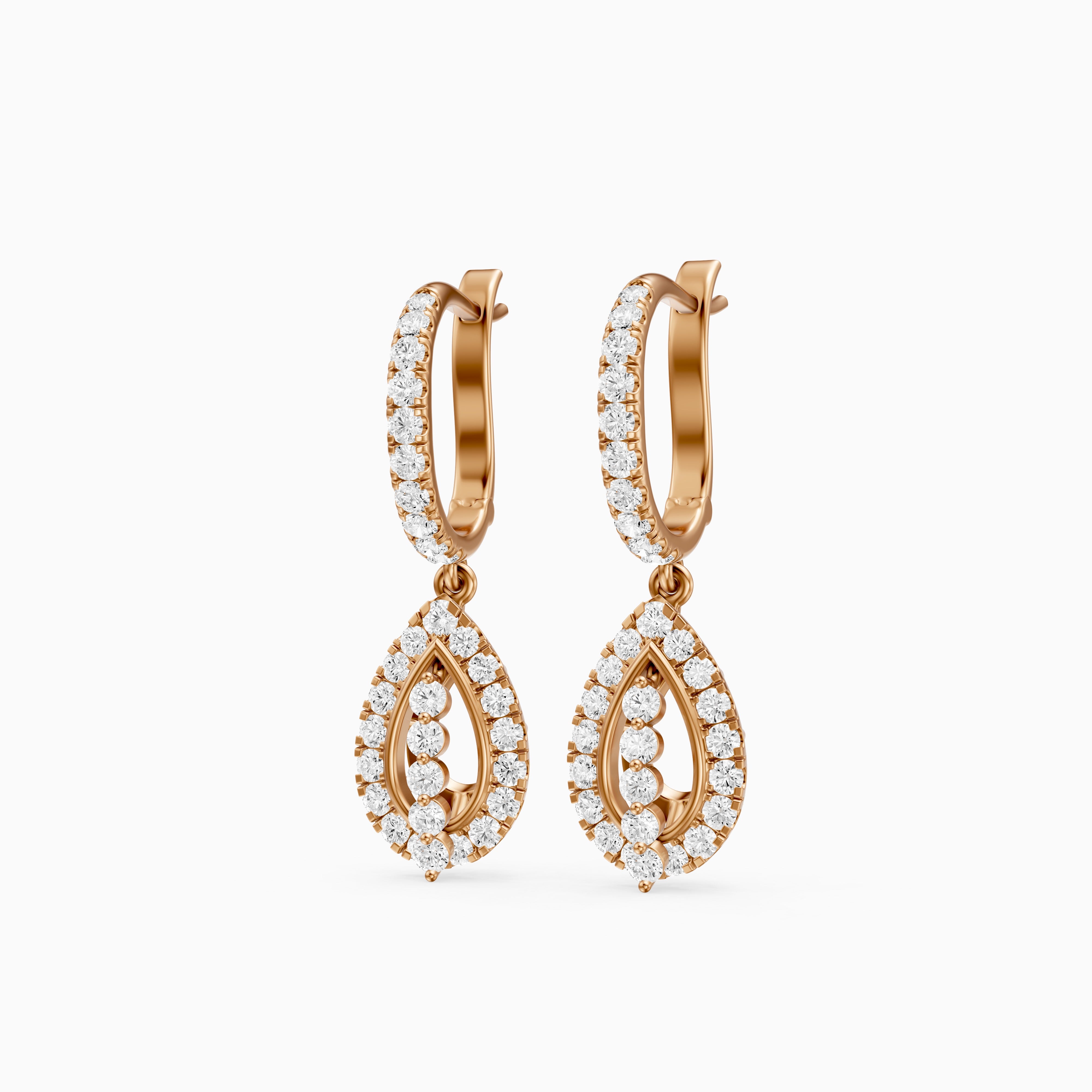 Kassidy Round Lab Grown Diamond Leverback Drop Earrings