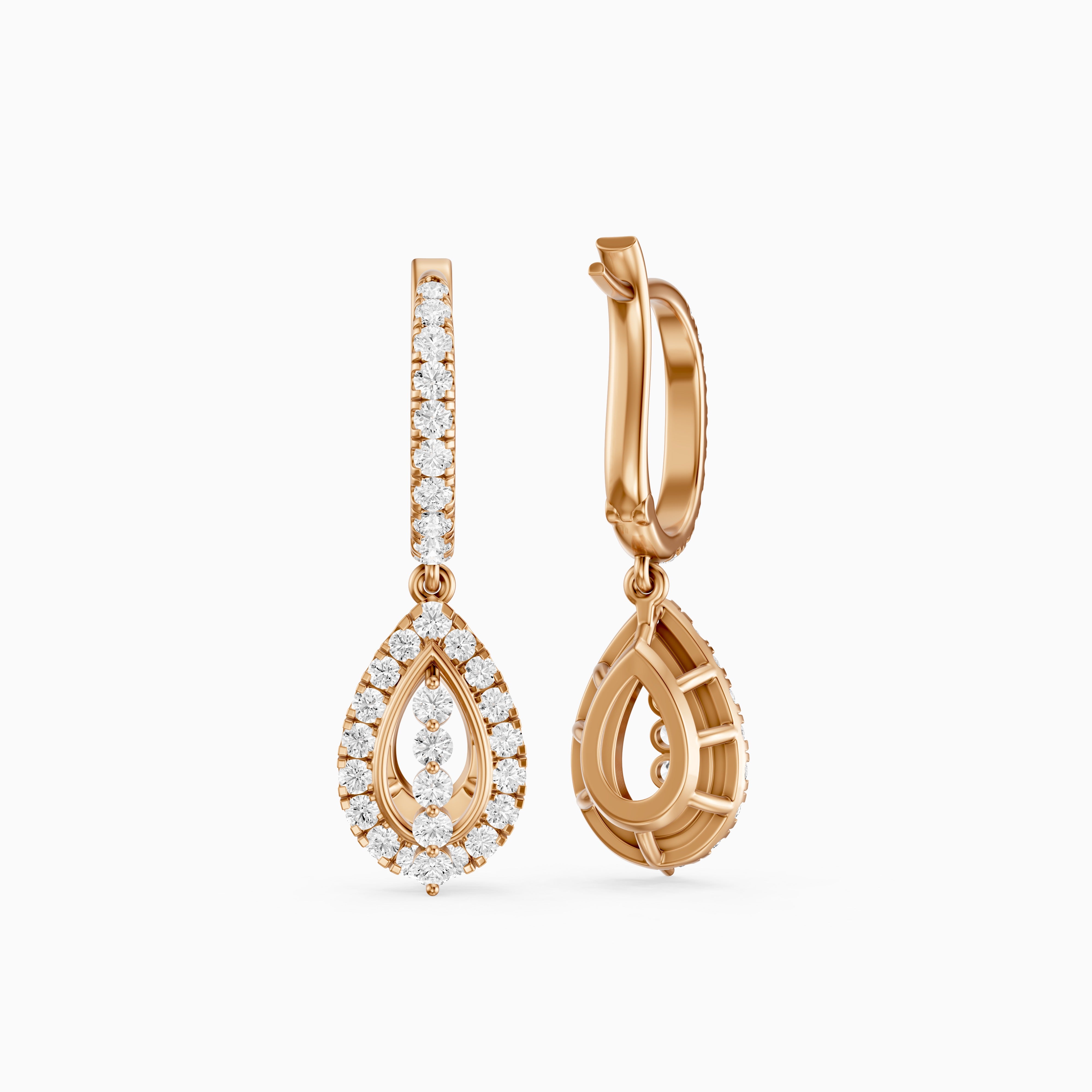 Kassidy Round Lab Grown Diamond Leverback Drop Earrings