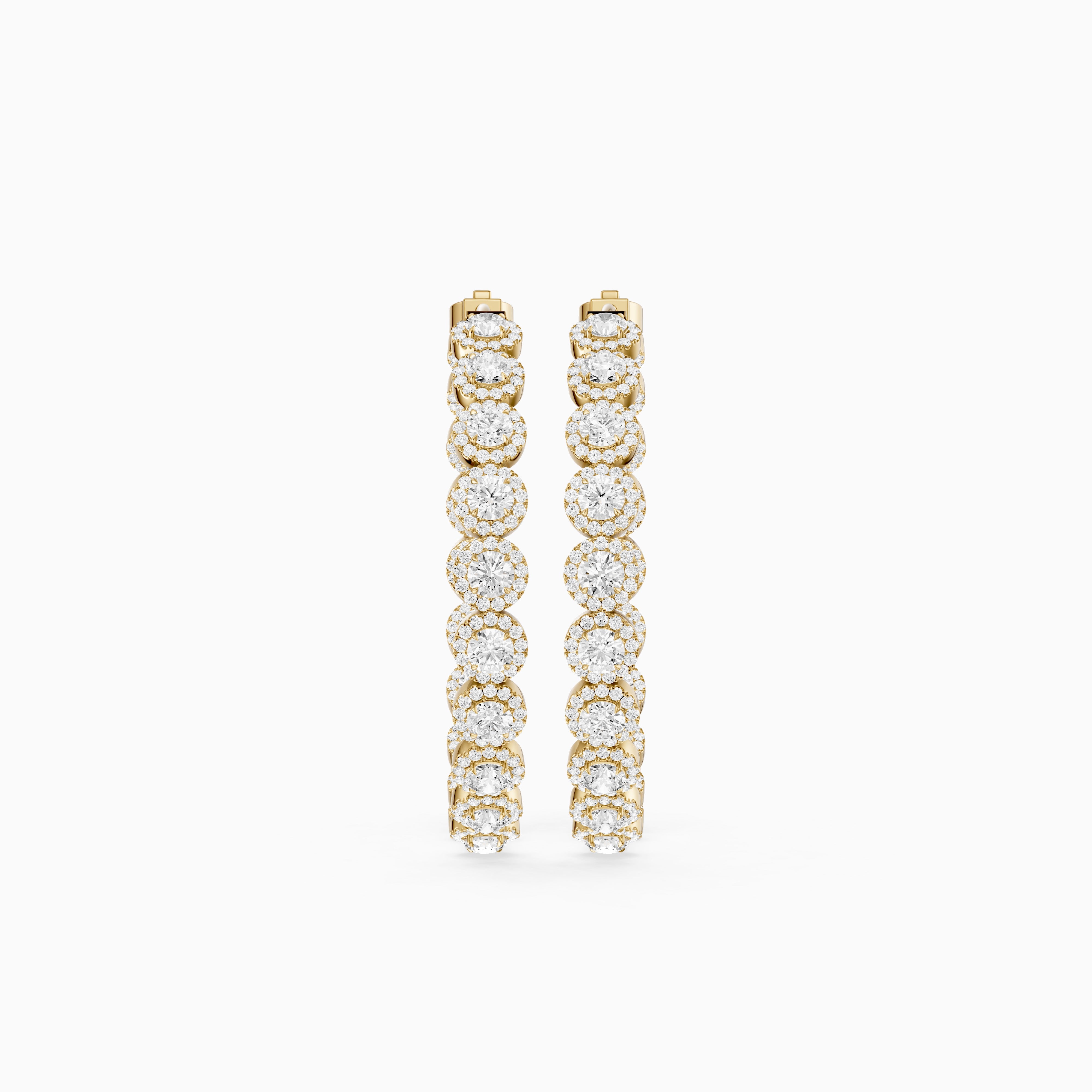 Belen Round Lab Grown Diamond Halo Hoop Earrings