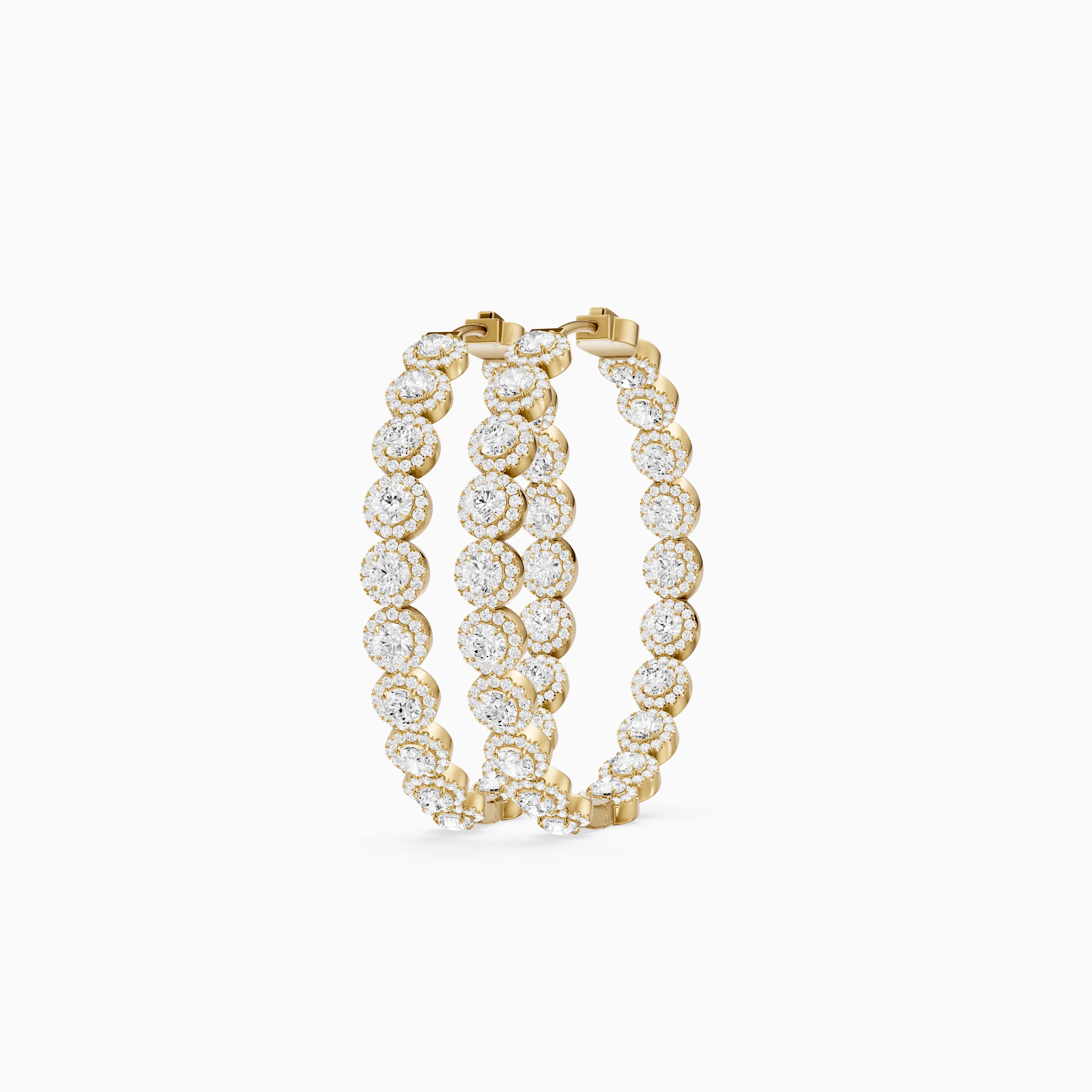 Belen Round Lab Grown Diamond Halo Hoop Earrings