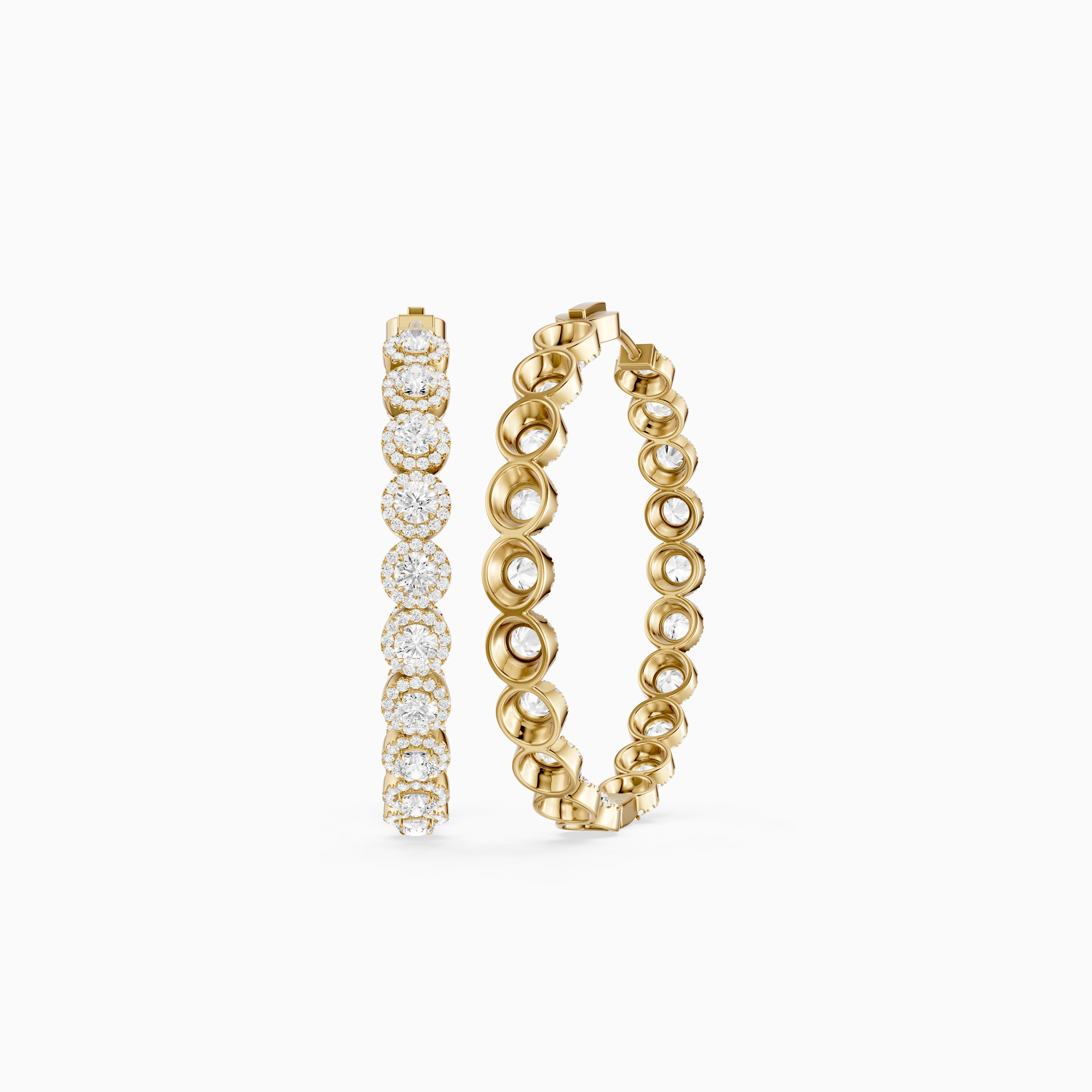 Belen Round Lab Grown Diamond Halo Hoop Earrings