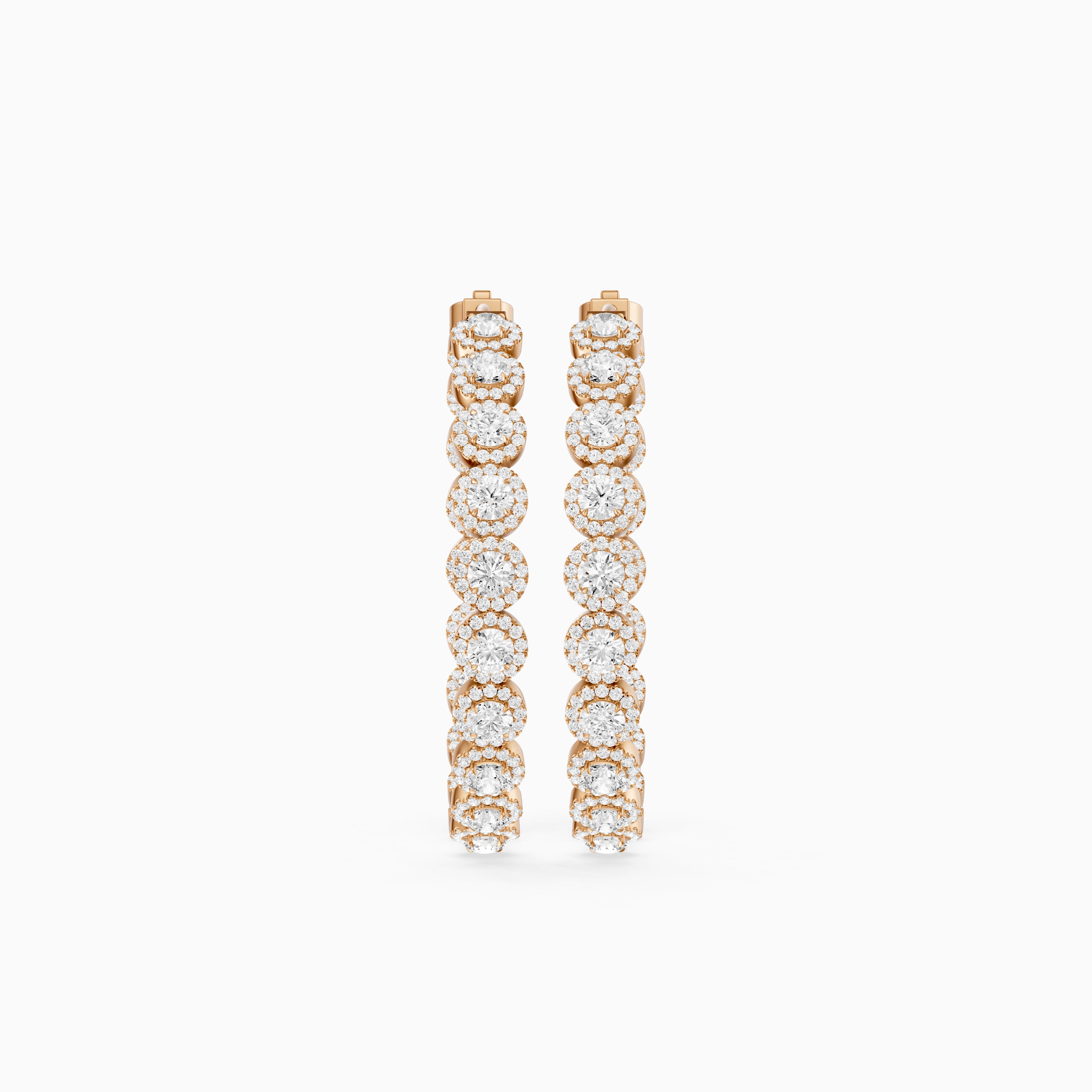 Belen Round Lab Grown Diamond Halo Hoop Earrings