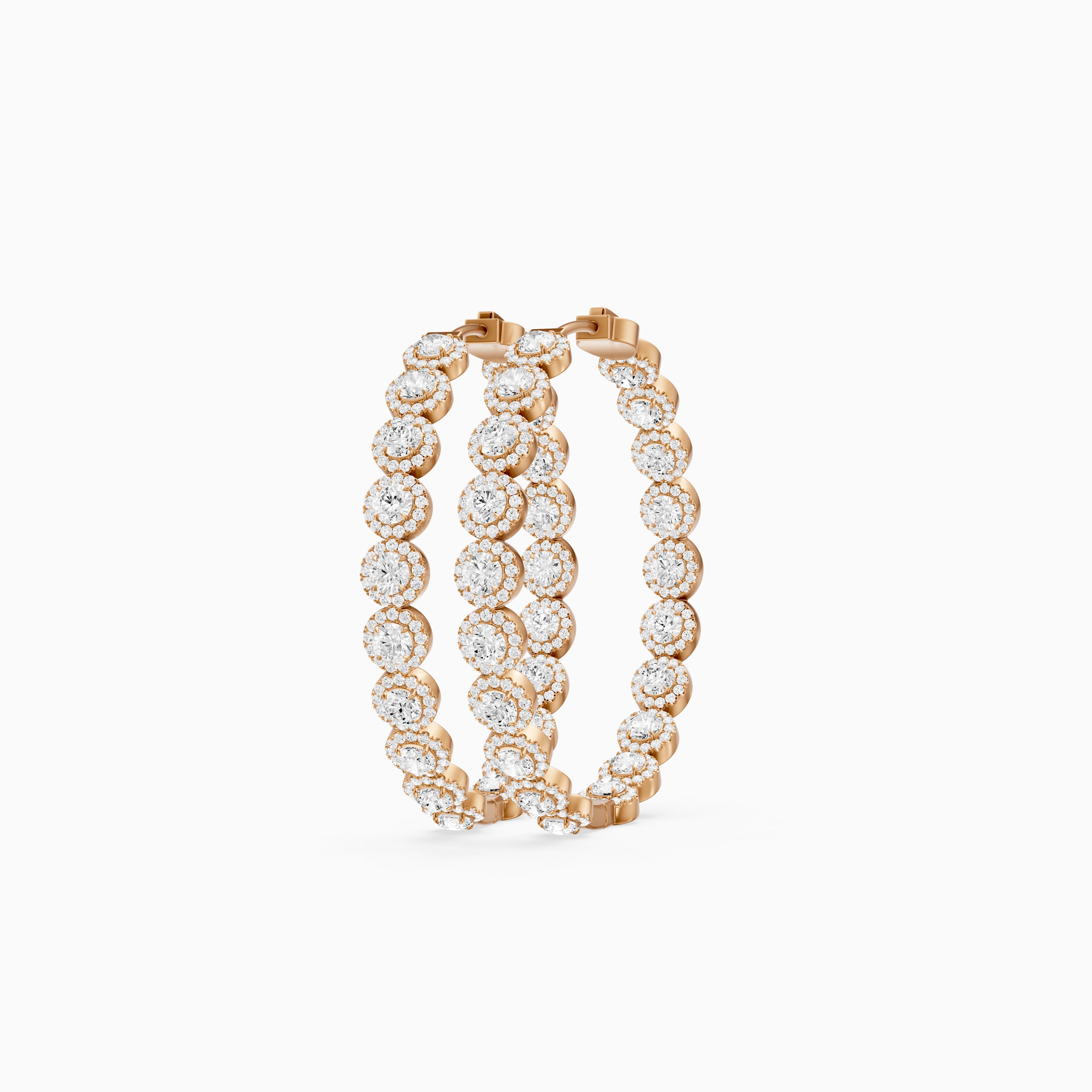 Belen Round Lab Grown Diamond Halo Hoop Earrings