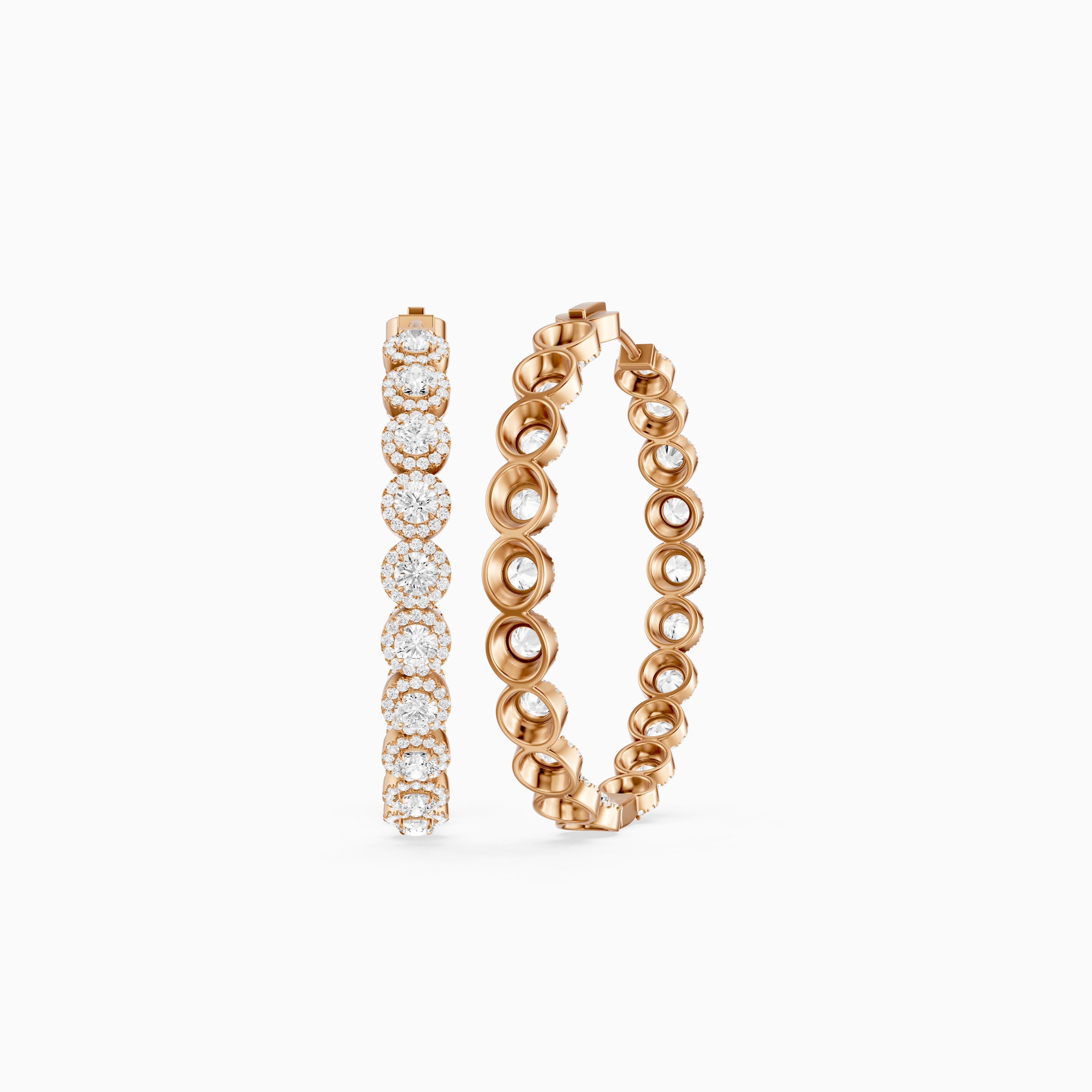 Belen Round Lab Grown Diamond Halo Hoop Earrings