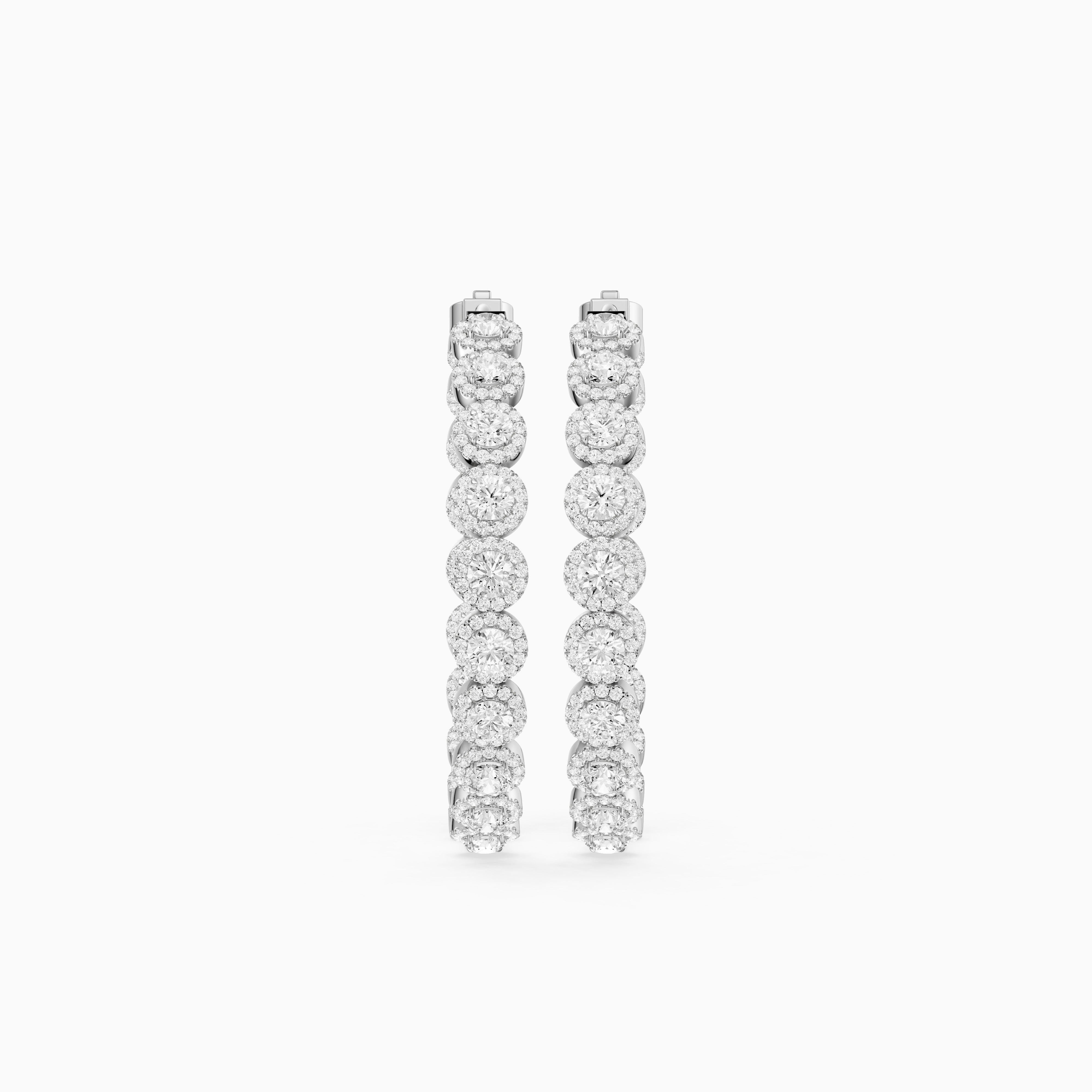 Belen Round Lab Grown Diamond Halo Hoop Earrings
