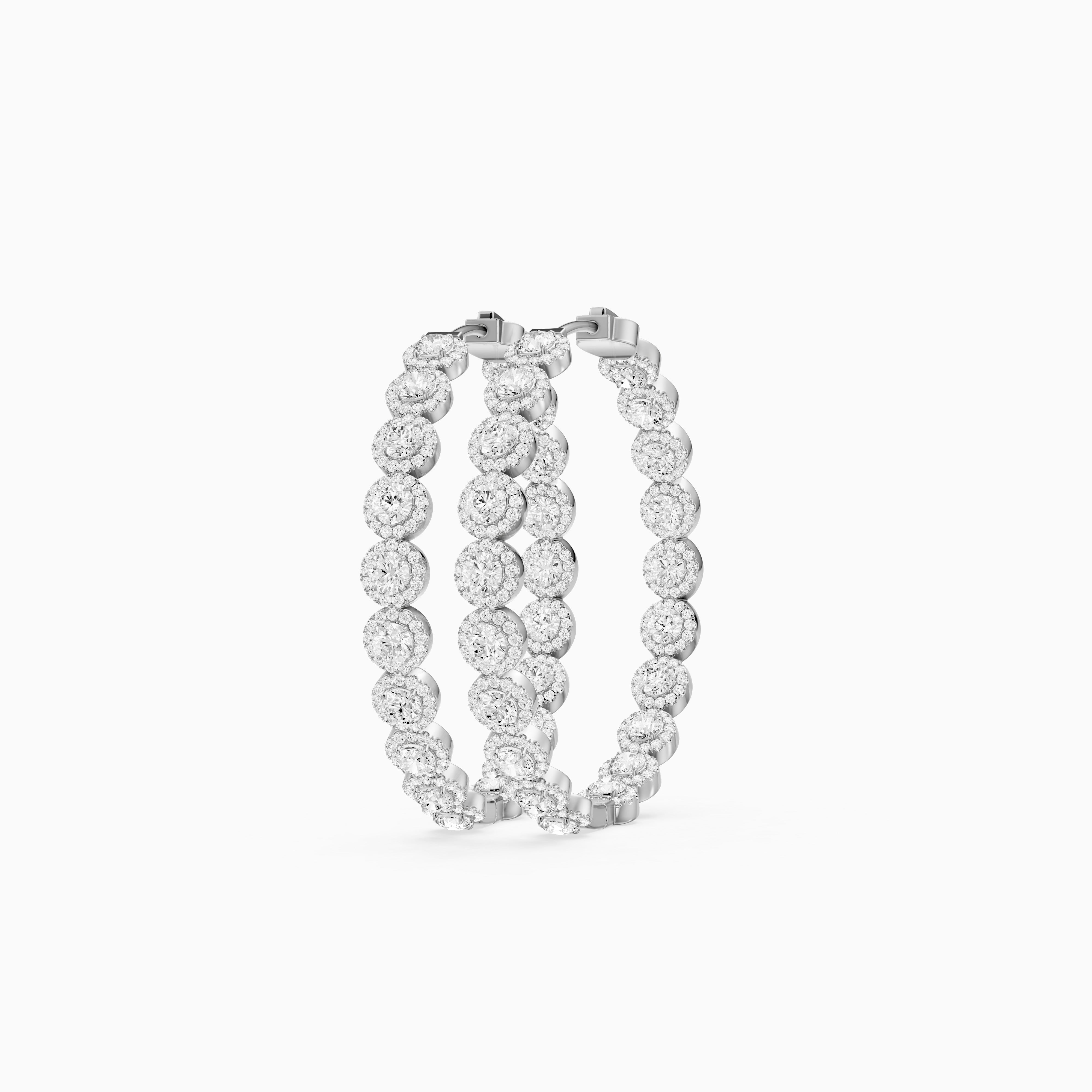 Belen Round Lab Grown Diamond Halo Hoop Earrings