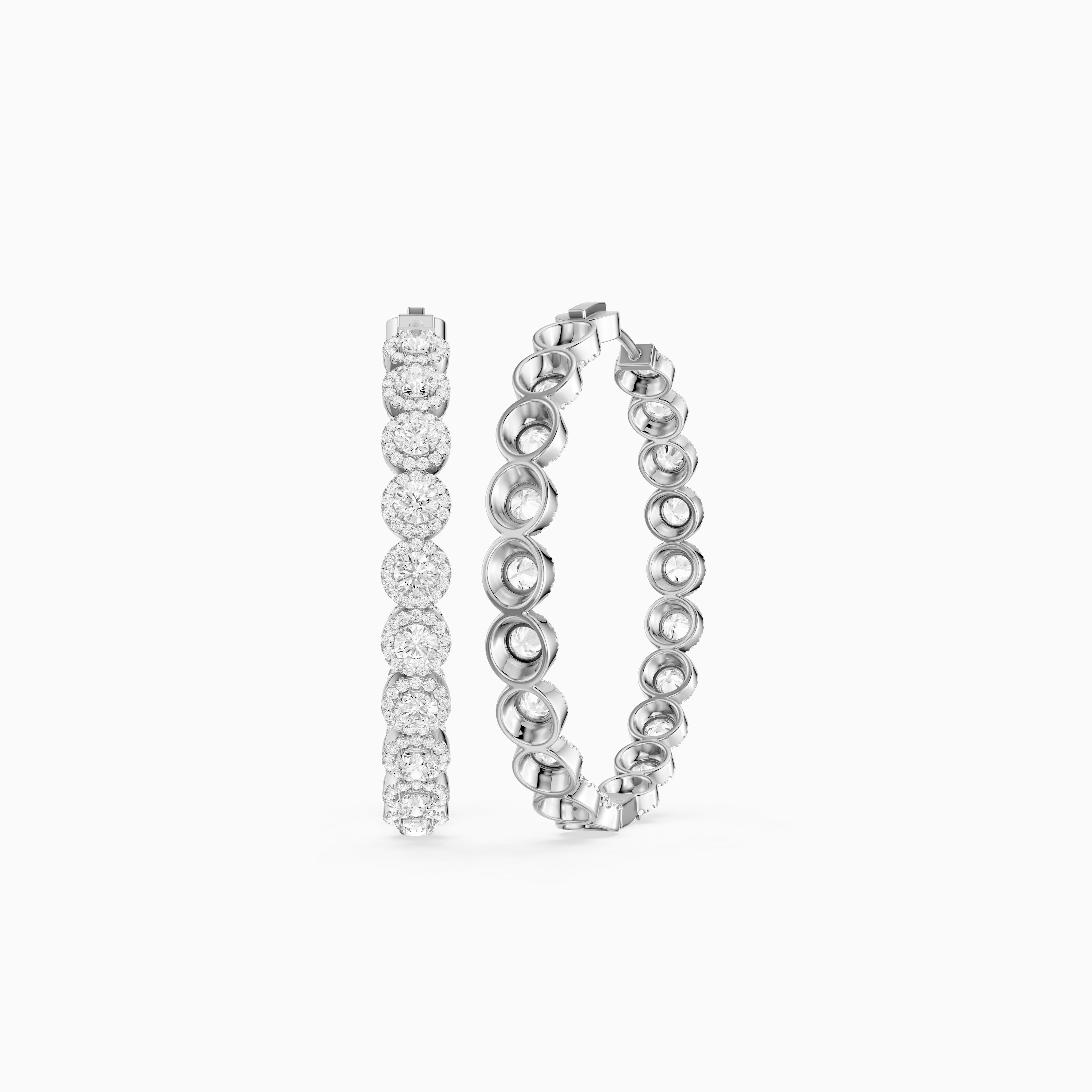 Belen Round Lab Grown Diamond Halo Hoop Earrings