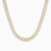 Presley Marquise Lab Grown Diamond Graduated Bezel Set Tennis Necklace