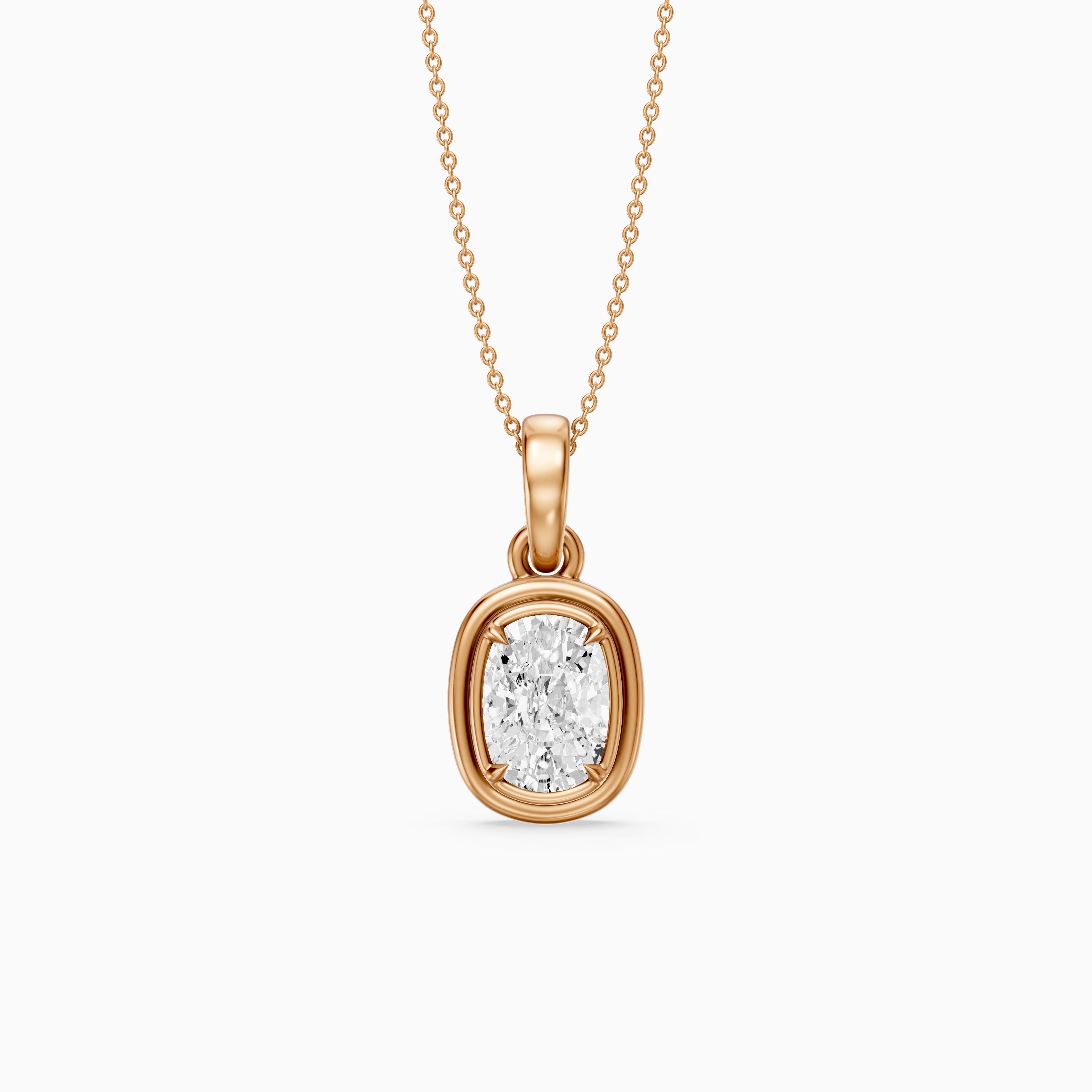 Blake Elongated Cushion Double Bezel Lab Grown Diamond Pendant