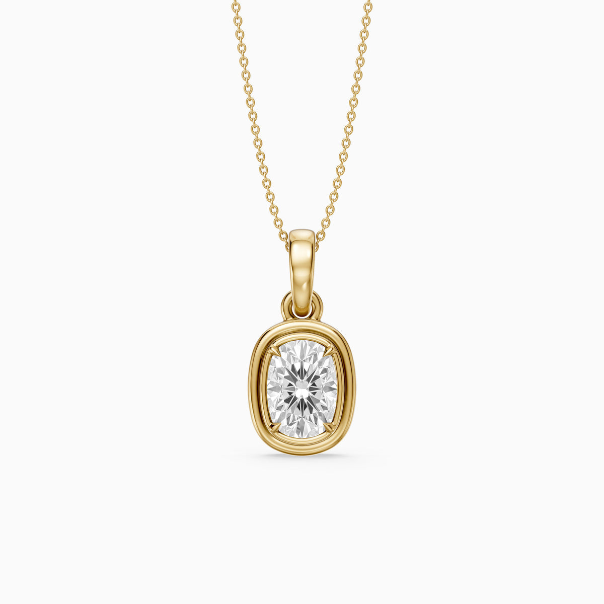 Blake Elongated Cushion Double Bezel Lab Grown Diamond Pendant