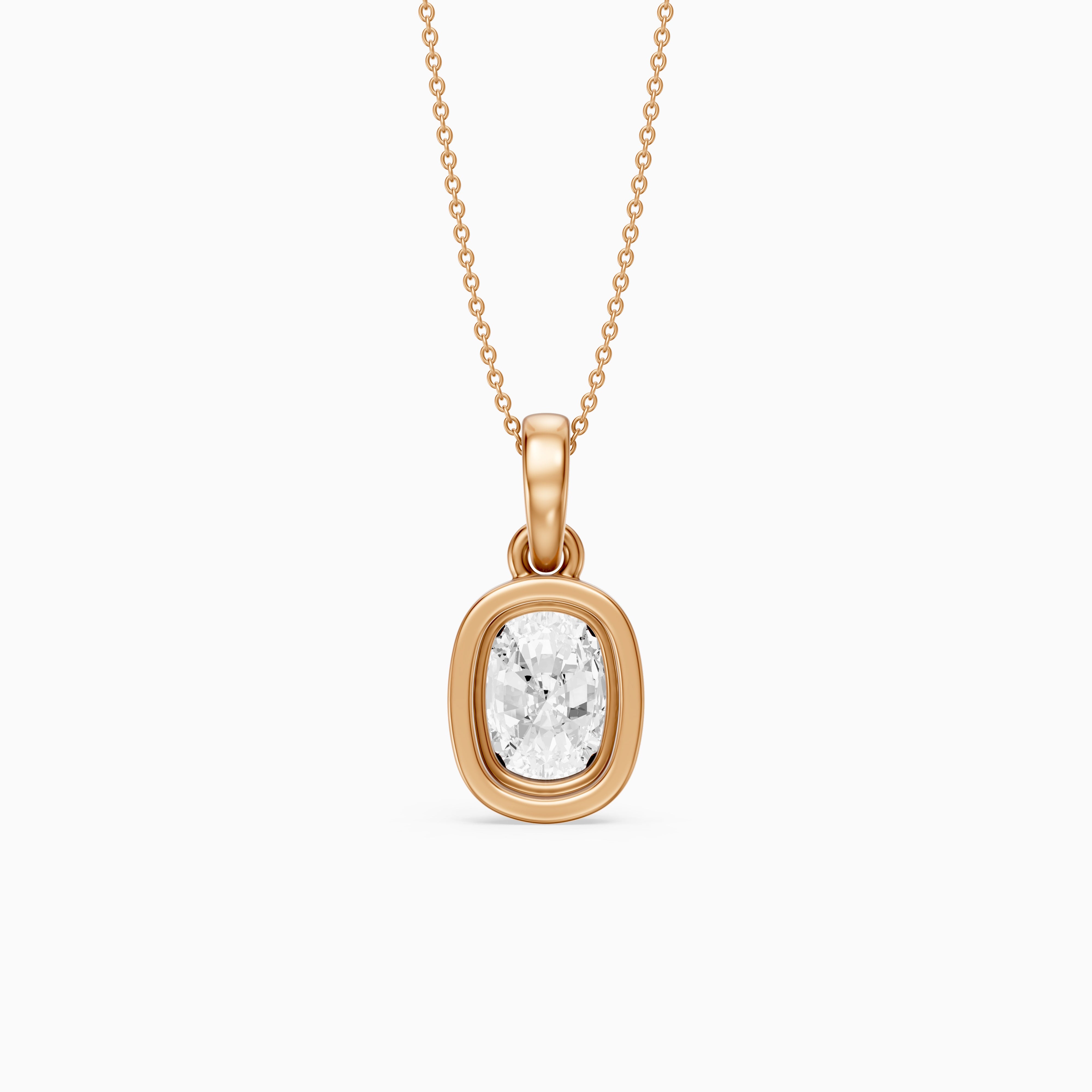 Blake Elongated Cushion Double Bezel Lab Grown Diamond Pendant