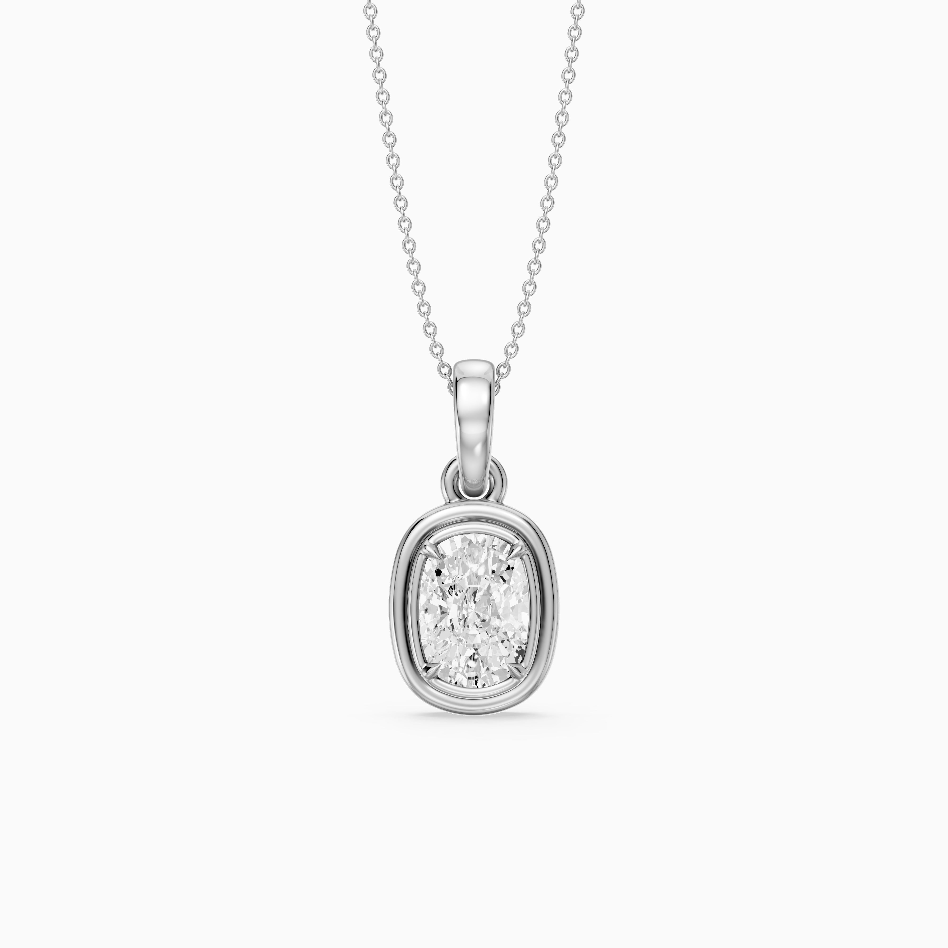 Blake Elongated Cushion Double Bezel Lab Grown Diamond Pendant