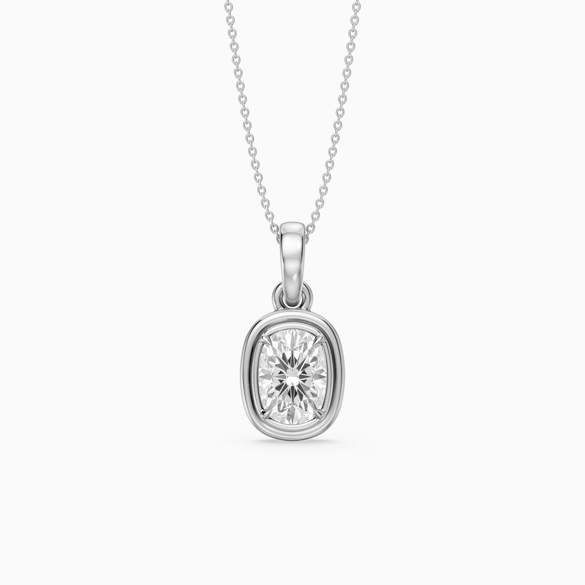 Blake Elongated Cushion Double Bezel Lab Grown Diamond Pendant