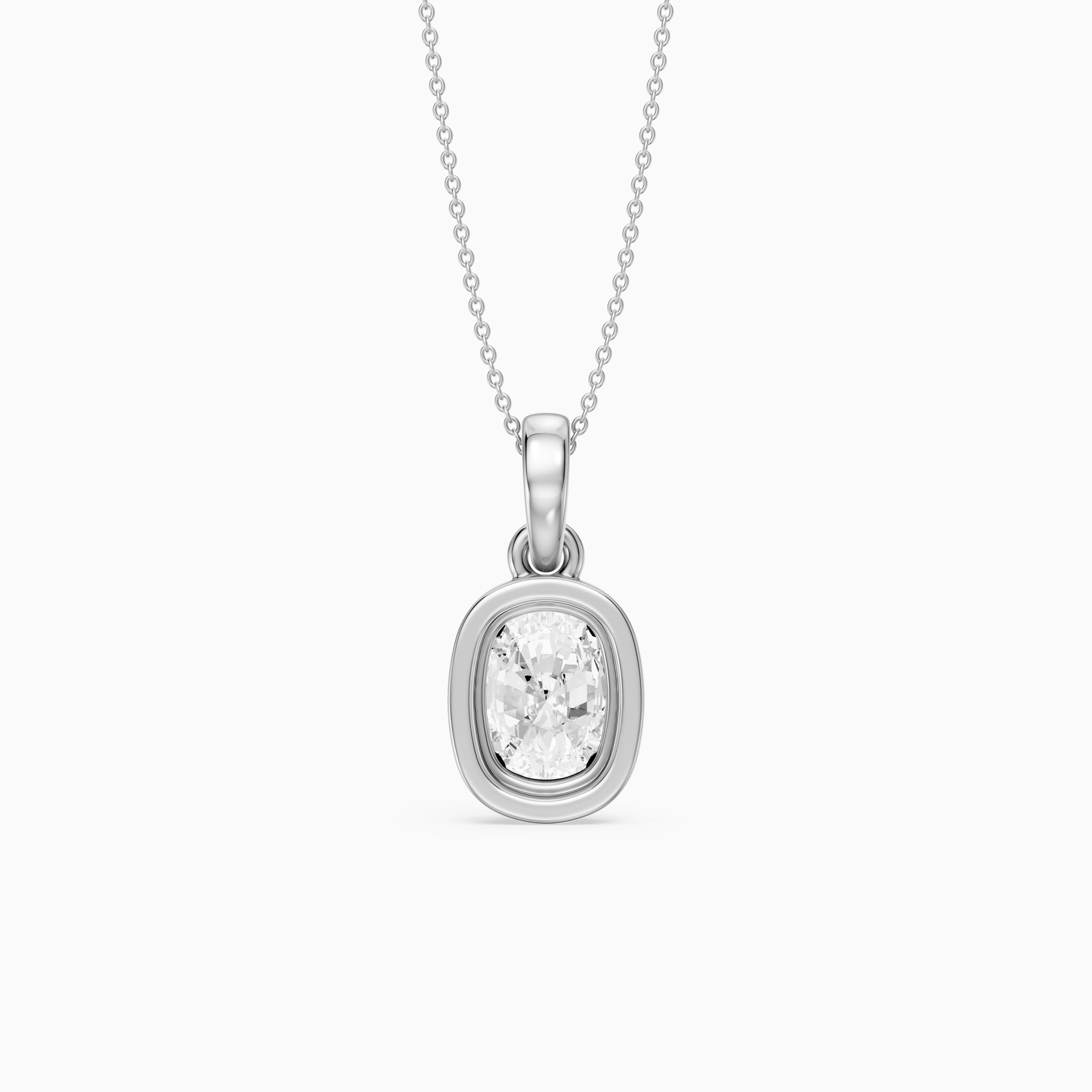 Blake Elongated Cushion Double Bezel Lab Grown Diamond Pendant