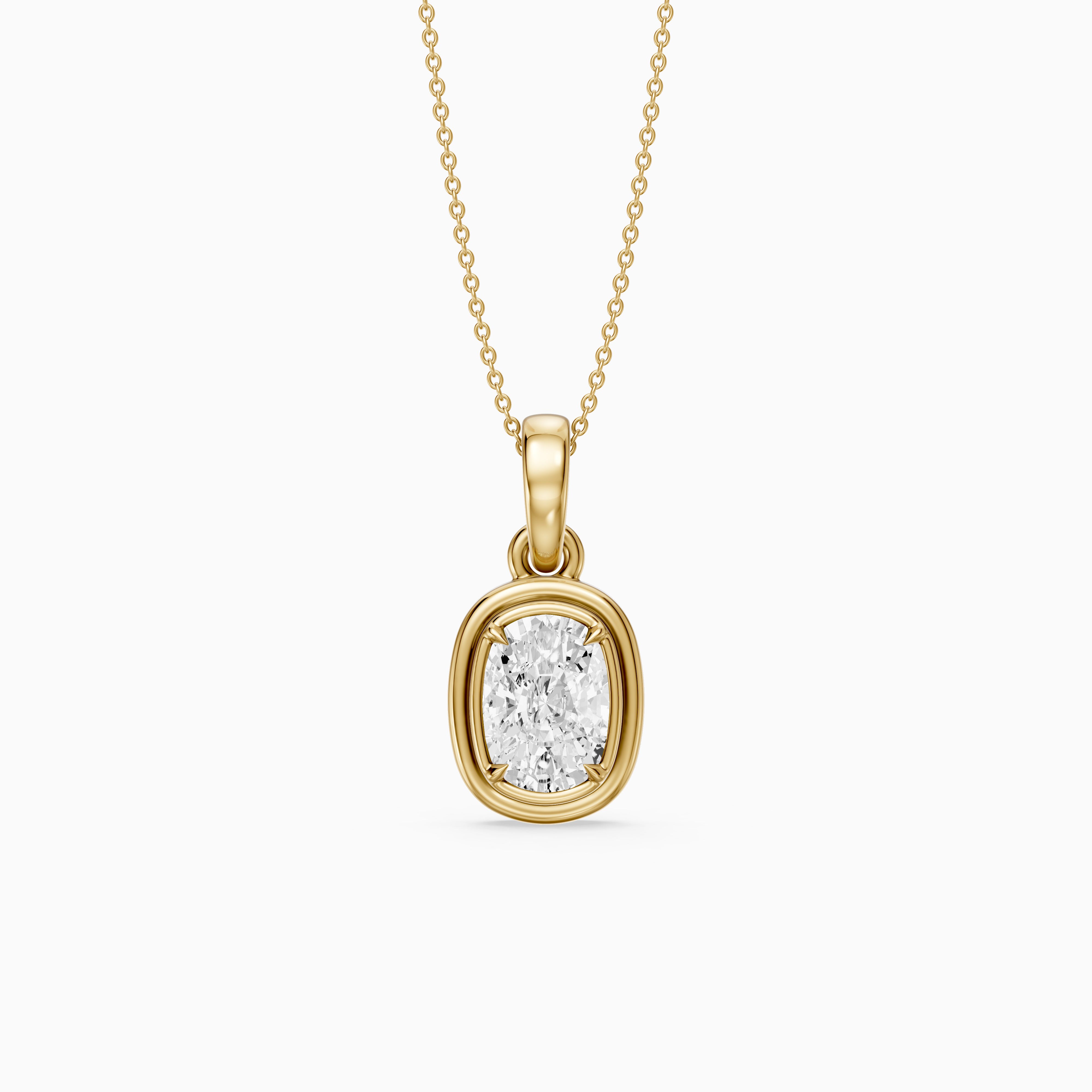Blake Elongated Cushion Double Bezel Lab Grown Diamond Pendant