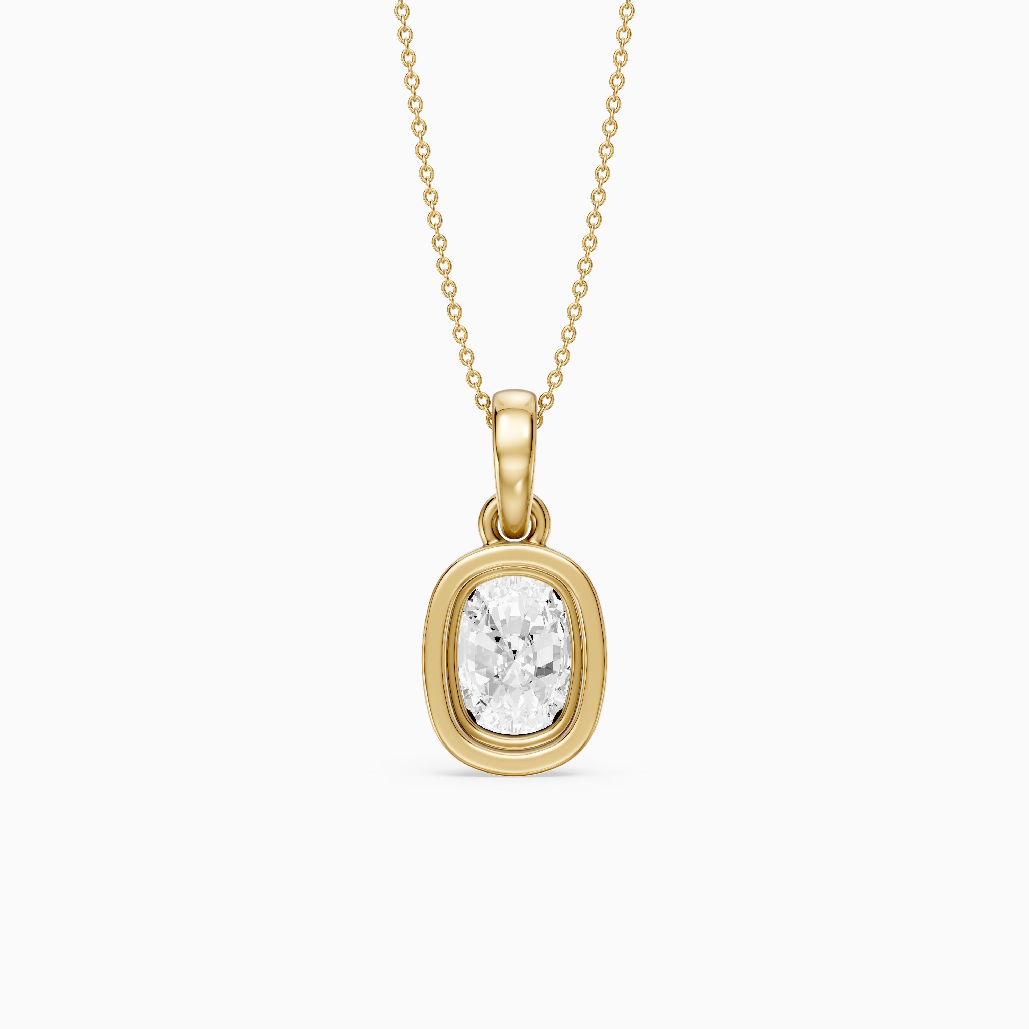 Blake Elongated Cushion Double Bezel Lab Grown Diamond Pendant