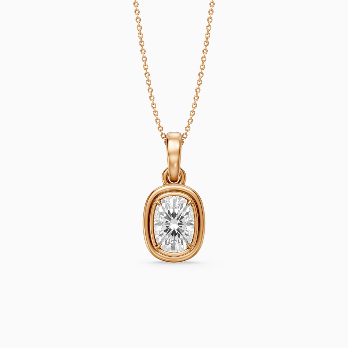 Blake Elongated Cushion Double Bezel Lab Grown Diamond Pendant