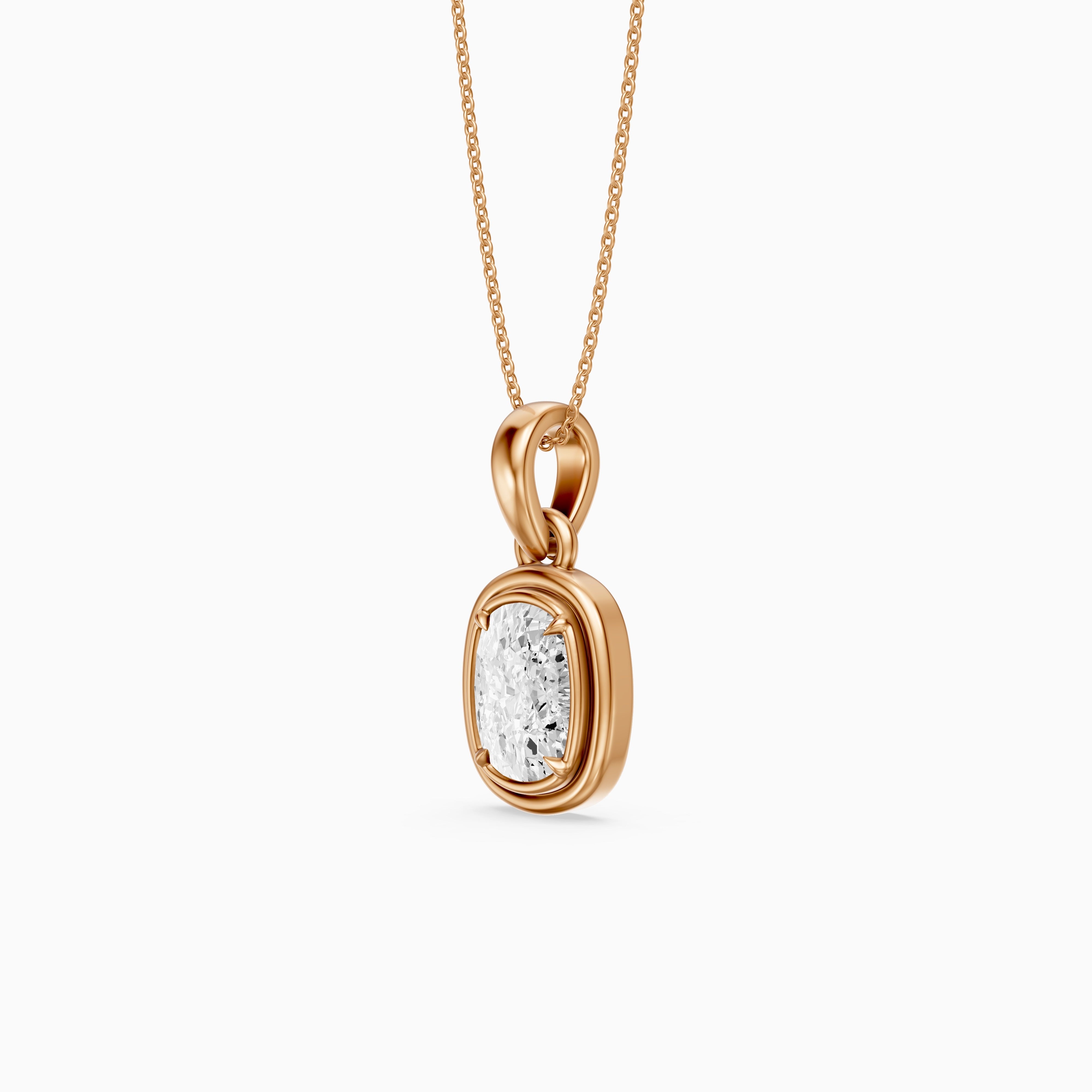 Blake Elongated Cushion Double Bezel Lab Grown Diamond Pendant
