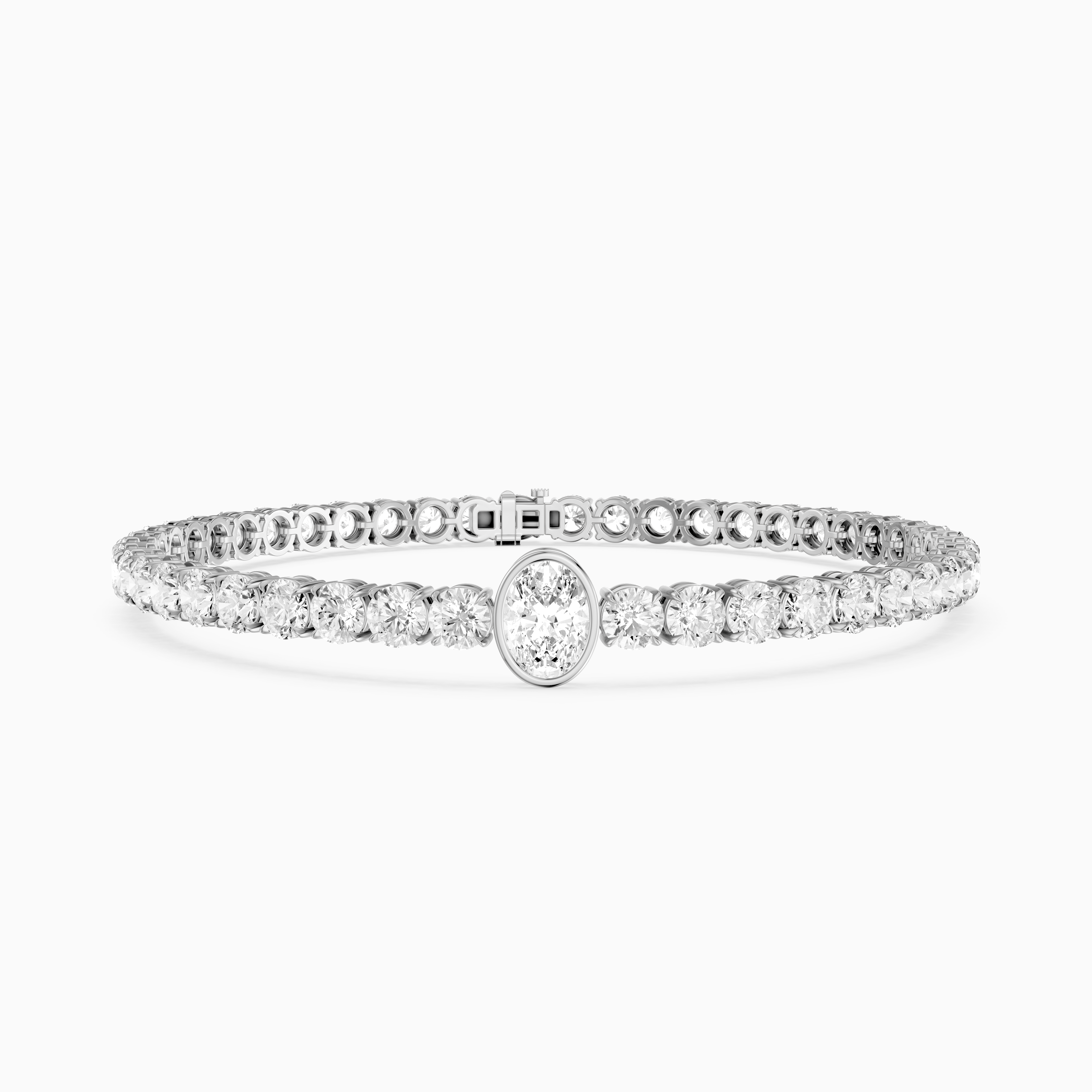 Sylvie Oval Lab Grown Diamonds Single Station Tennis Bracelet