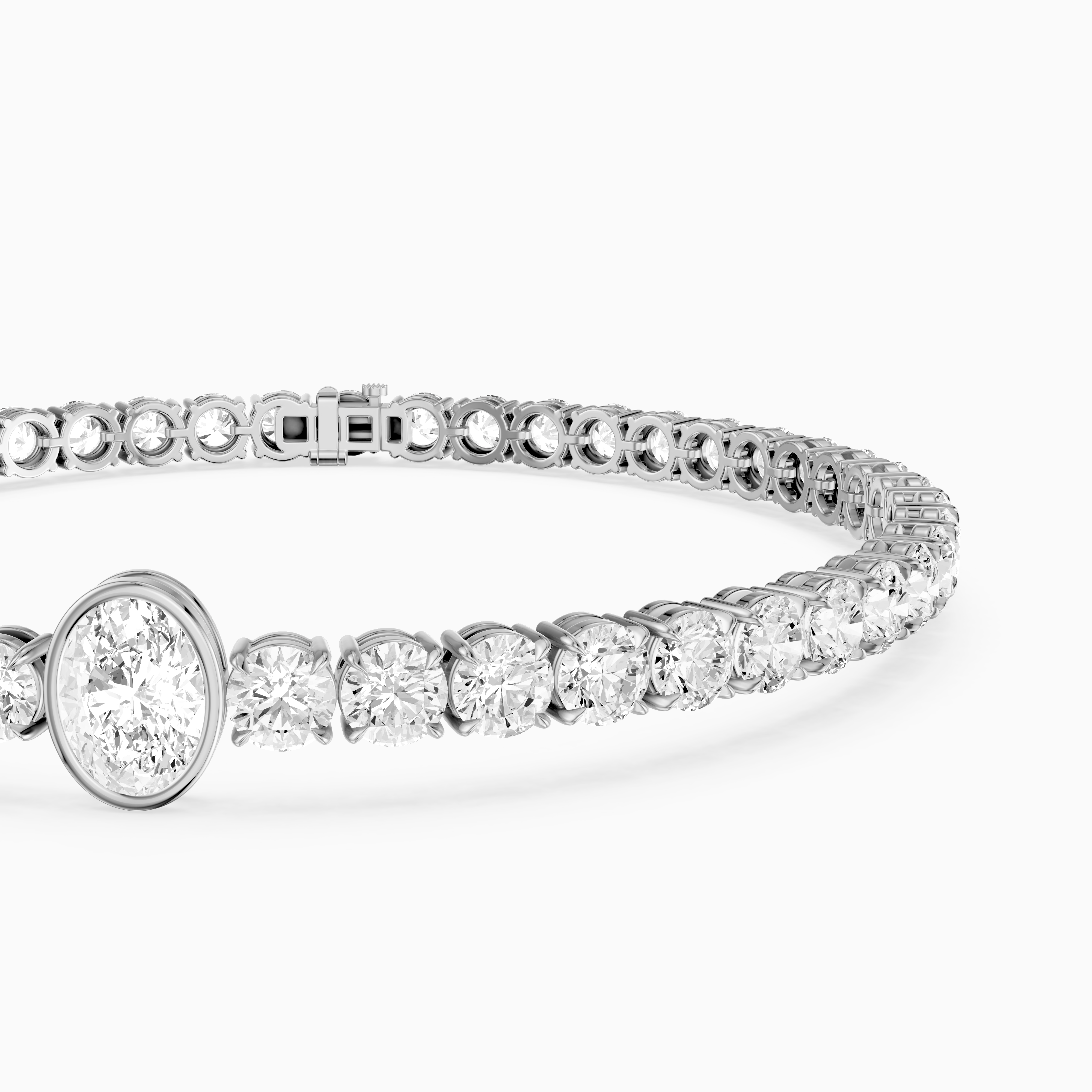 Sylvie Oval Lab Grown Diamonds Single Station Tennis Bracelet