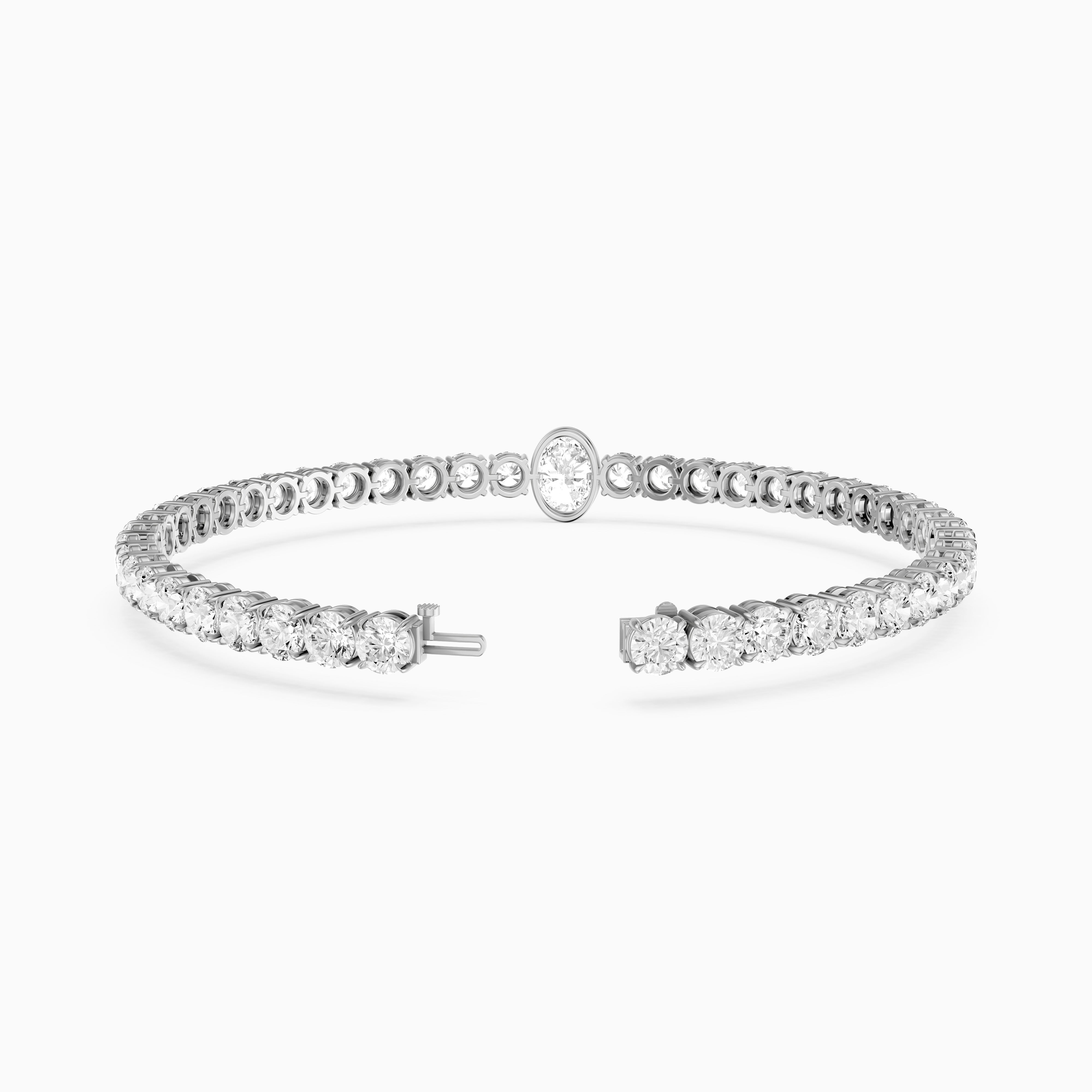 Sylvie Oval Lab Grown Diamonds Single Station Tennis Bracelet