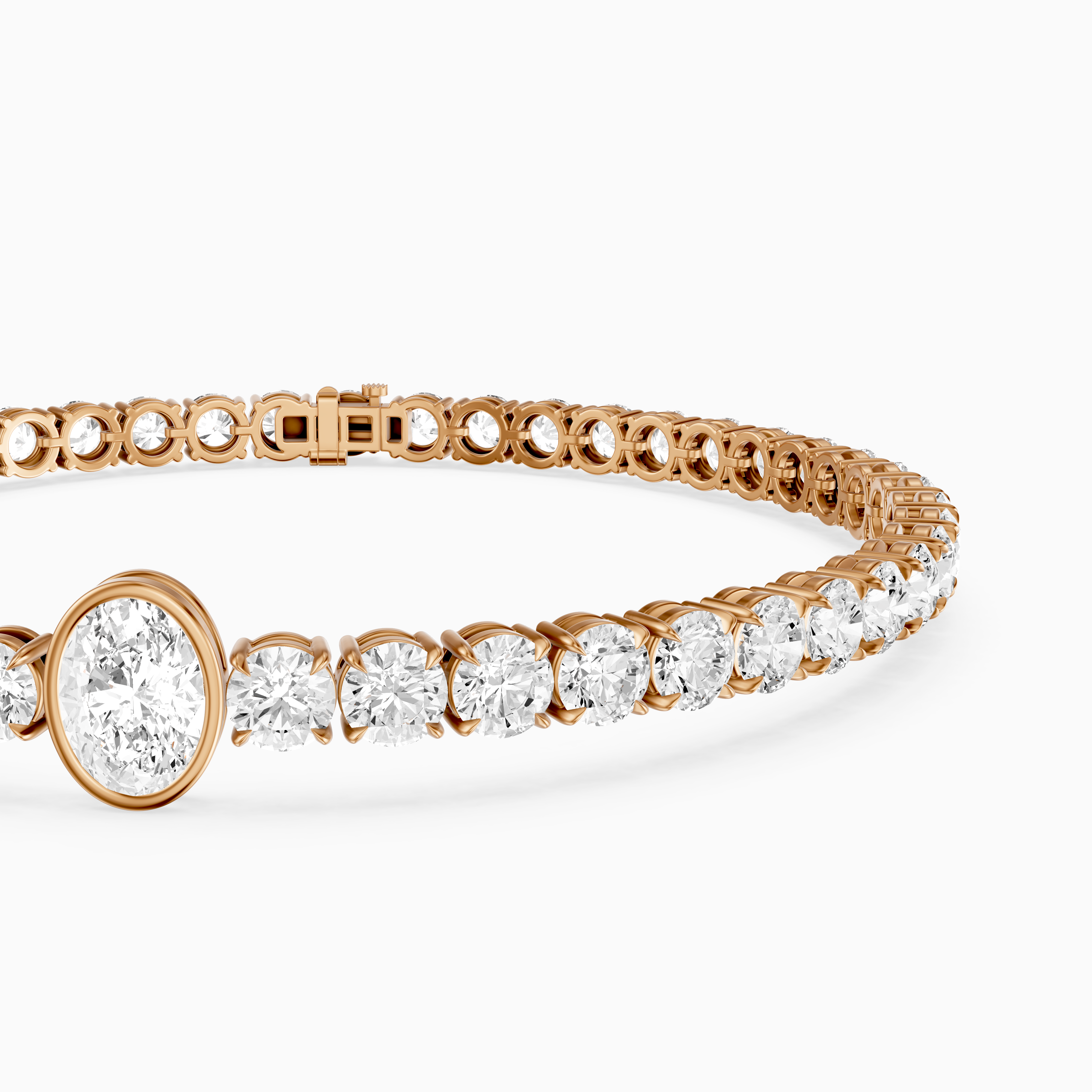 Sylvie Oval Lab Grown Diamonds Single Station Tennis Bracelet