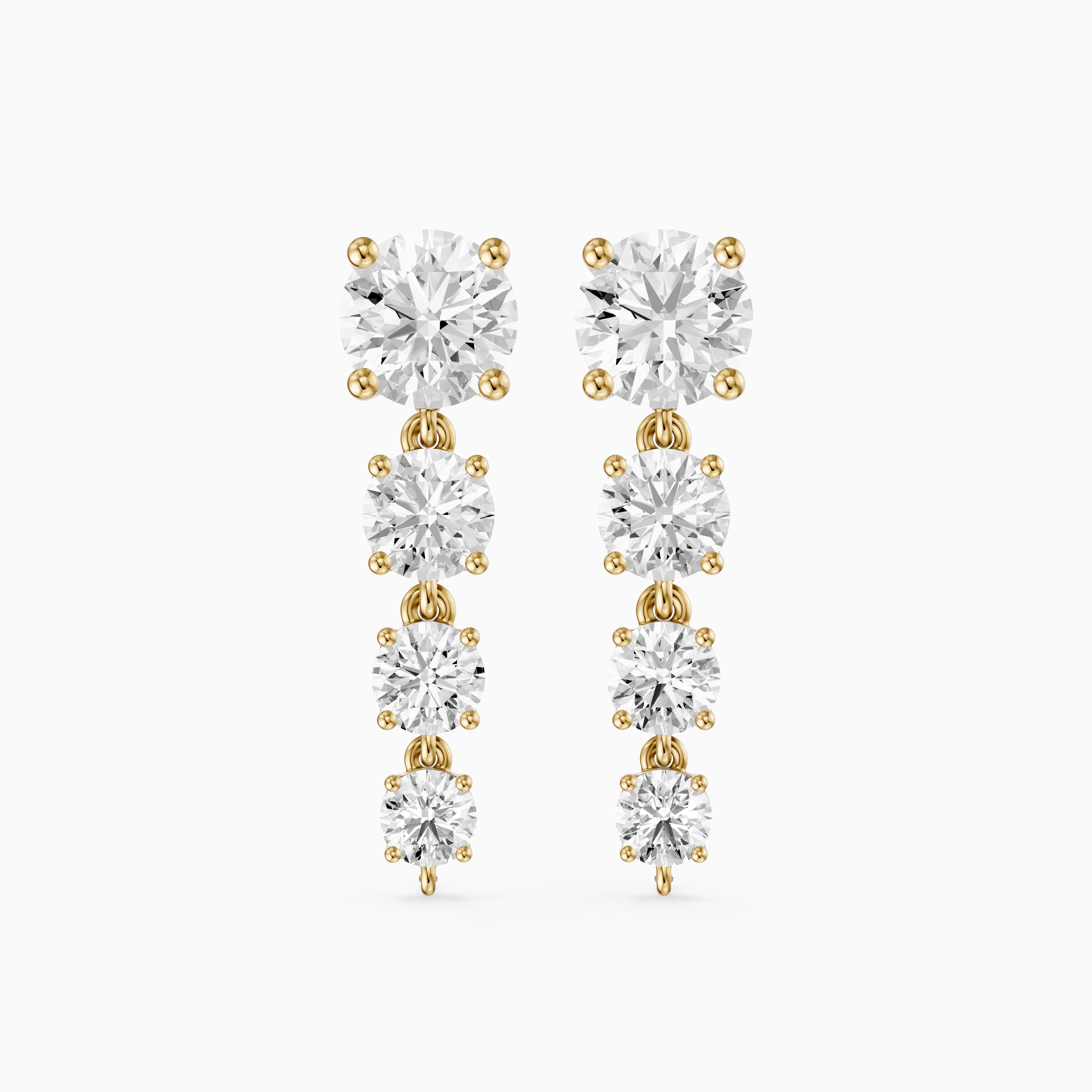 Lauryn Graduated Round Lab Grown Diamond Linear Earrings
