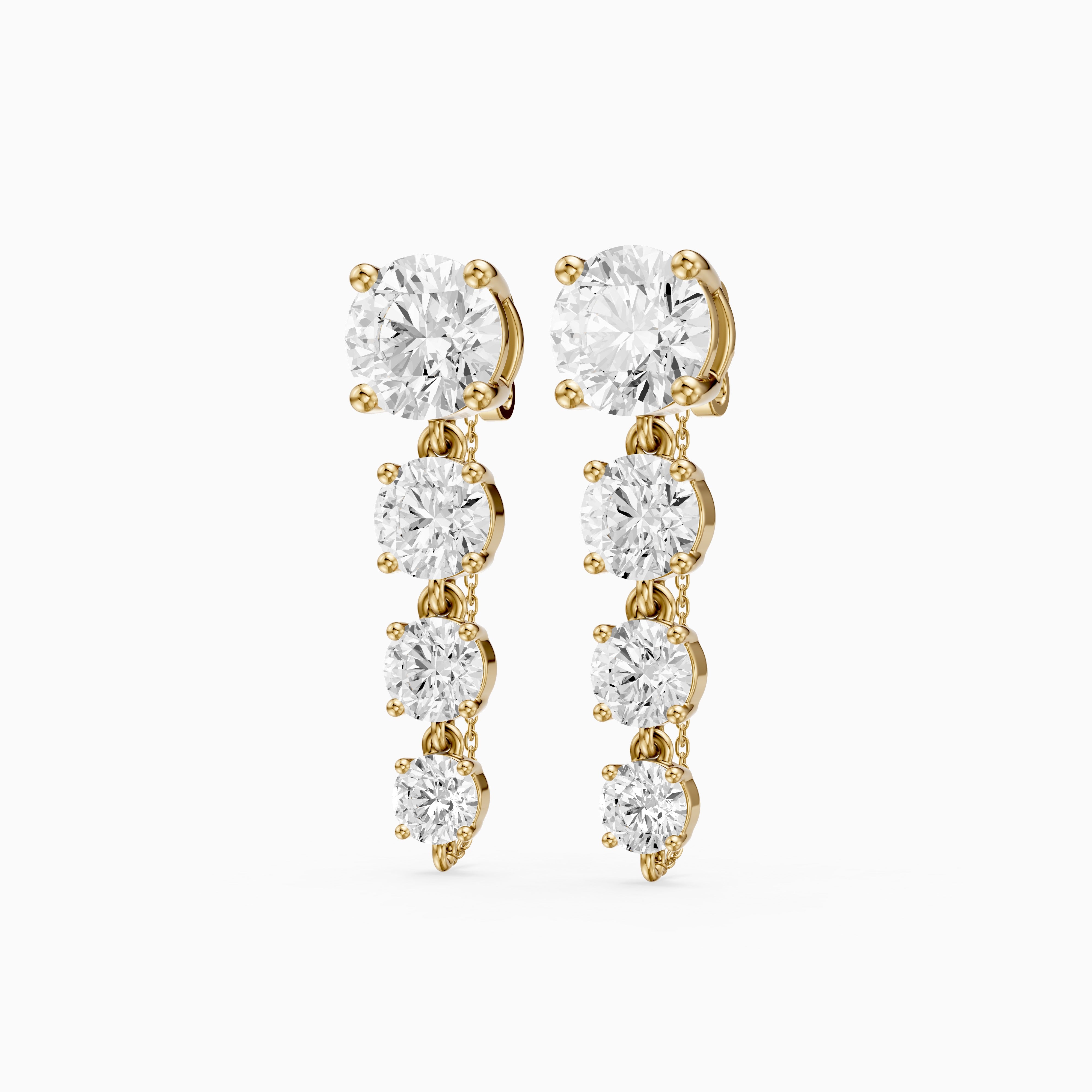 Lauryn Graduated Round Lab Grown Diamond Linear Earrings