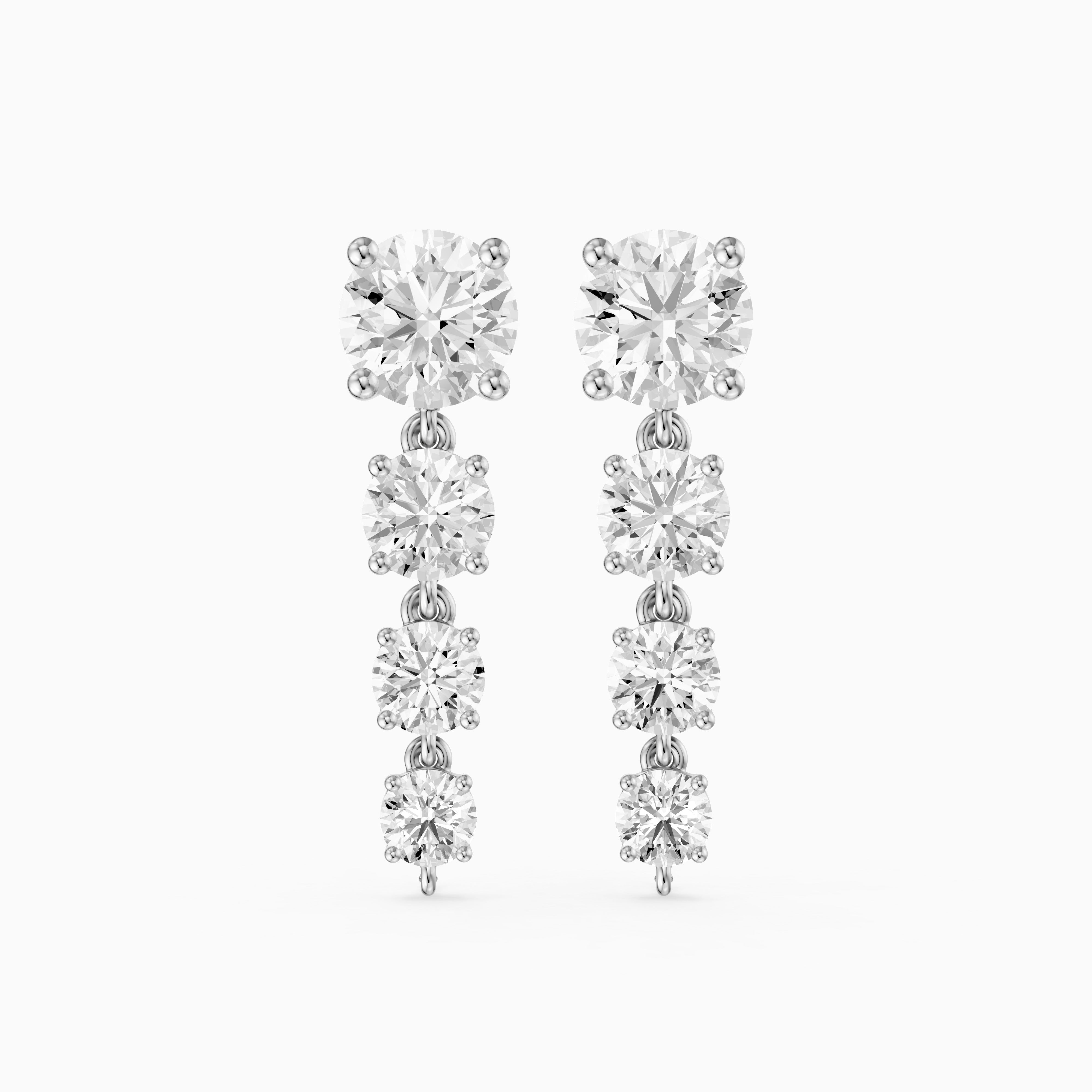 Lauryn Graduated Round Lab Grown Diamond Linear Earrings
