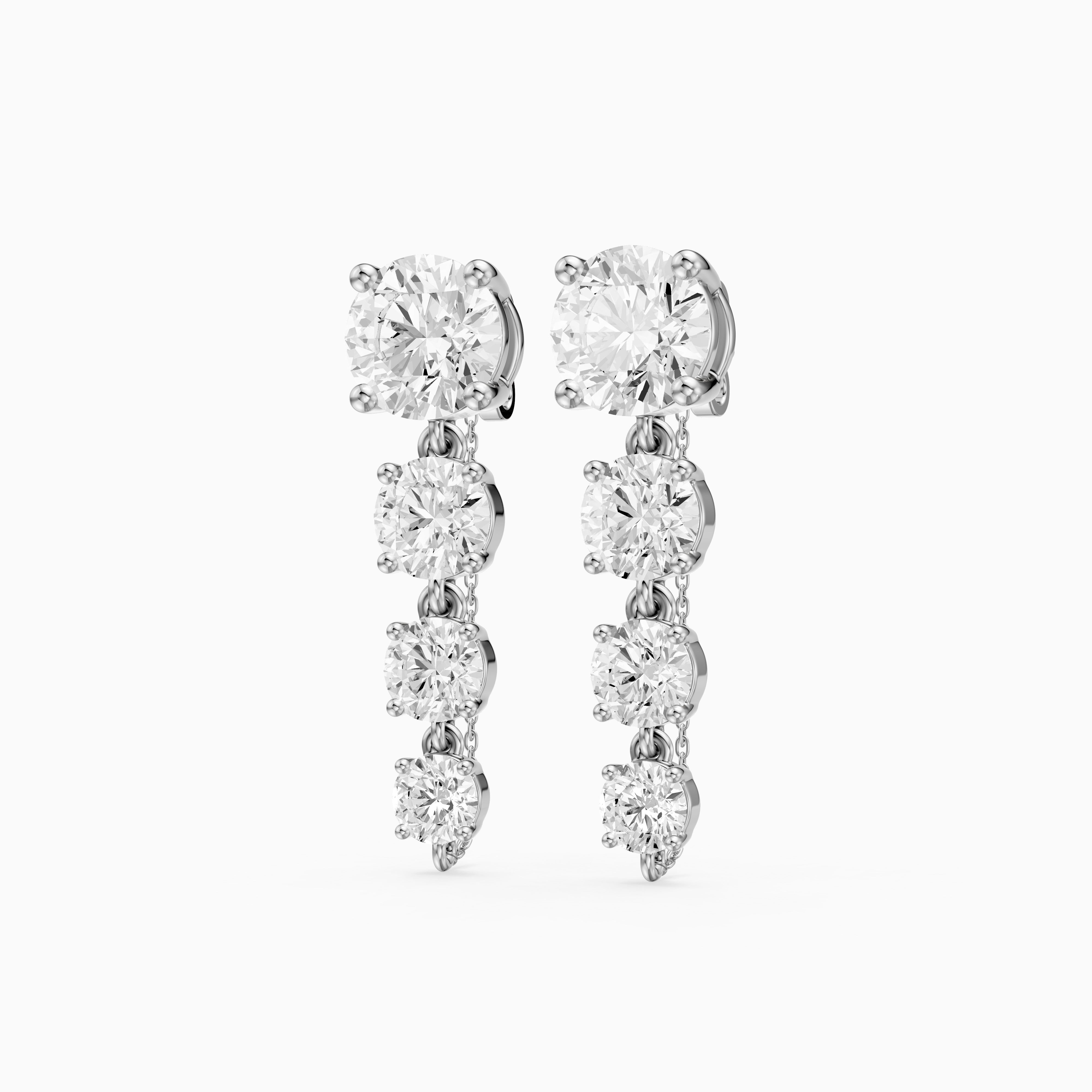 Lauryn Graduated Round Lab Grown Diamond Linear Earrings