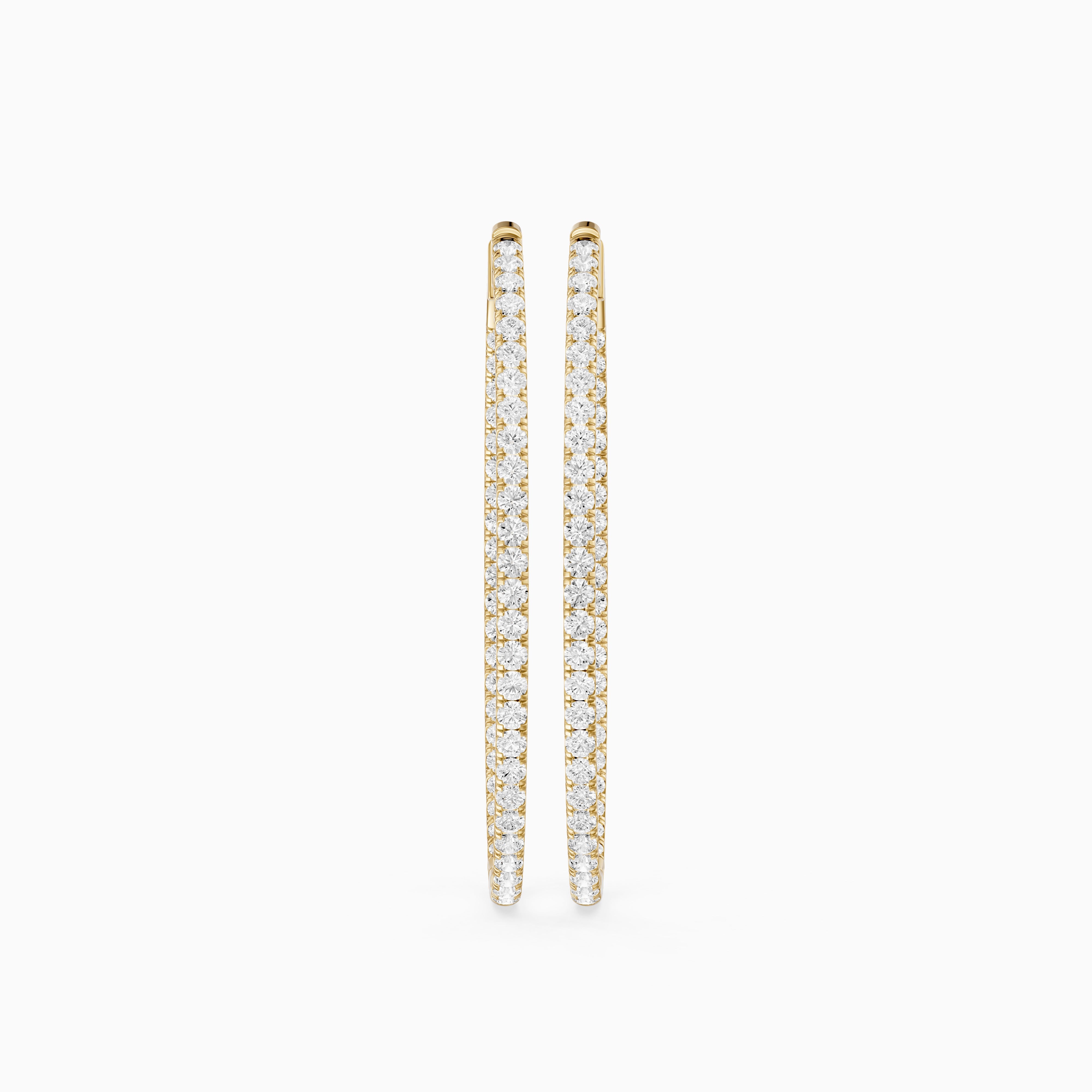 Leticia Round Lab Grown Diamond Skinny Inside Out Hoop Earrings