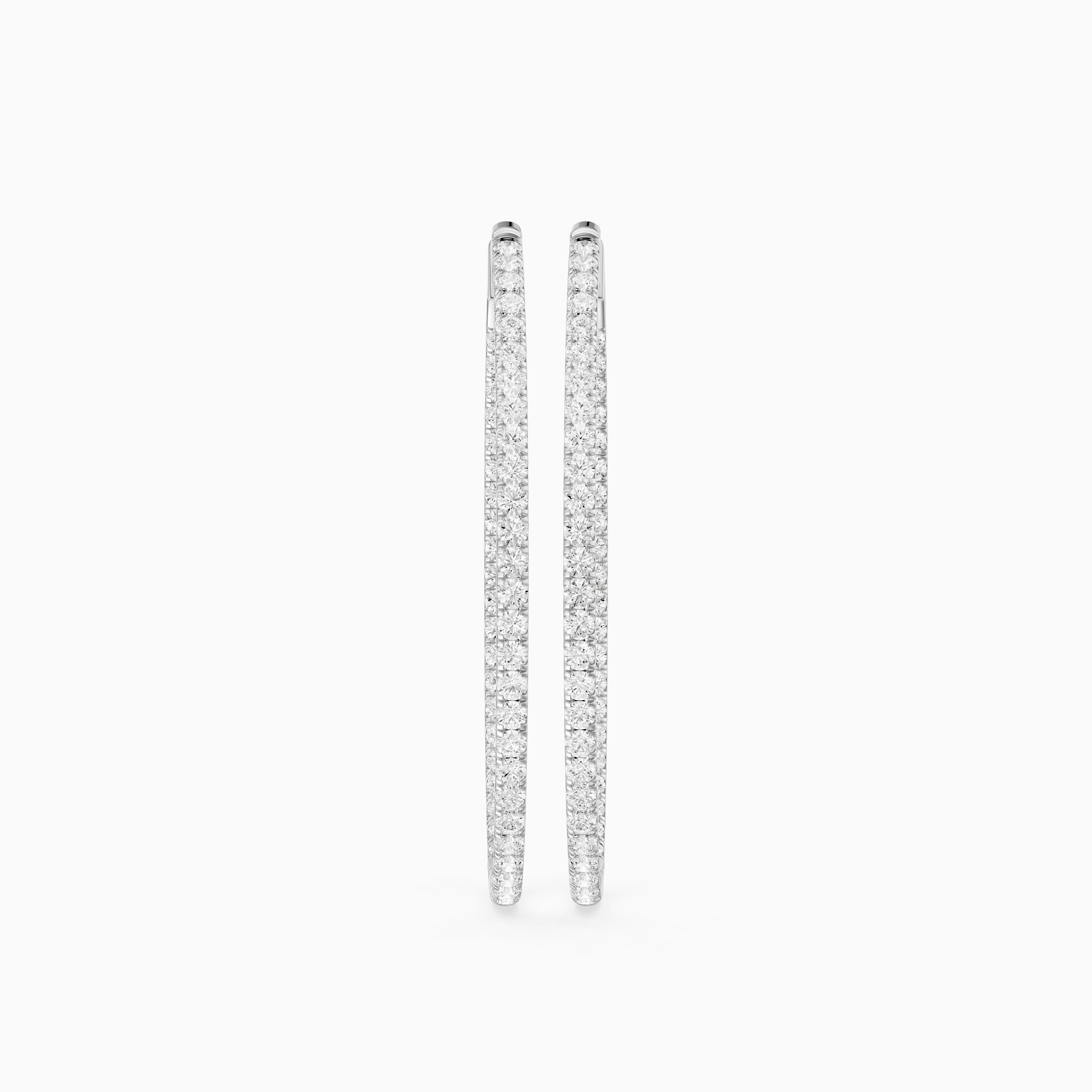 Leticia Round Lab Grown Diamond Skinny Inside Out Hoop Earrings