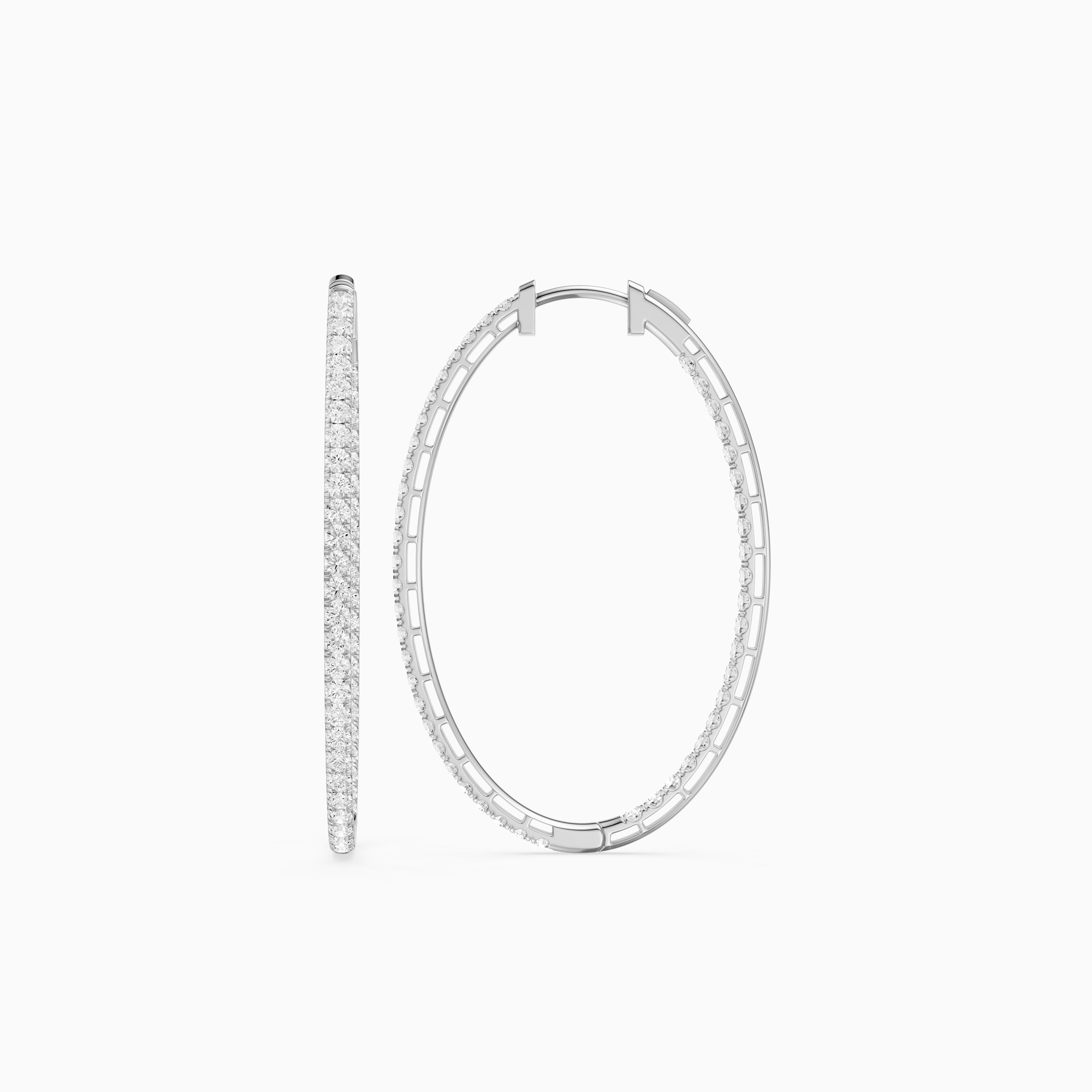 Leticia Round Lab Grown Diamond Skinny Inside Out Hoop Earrings