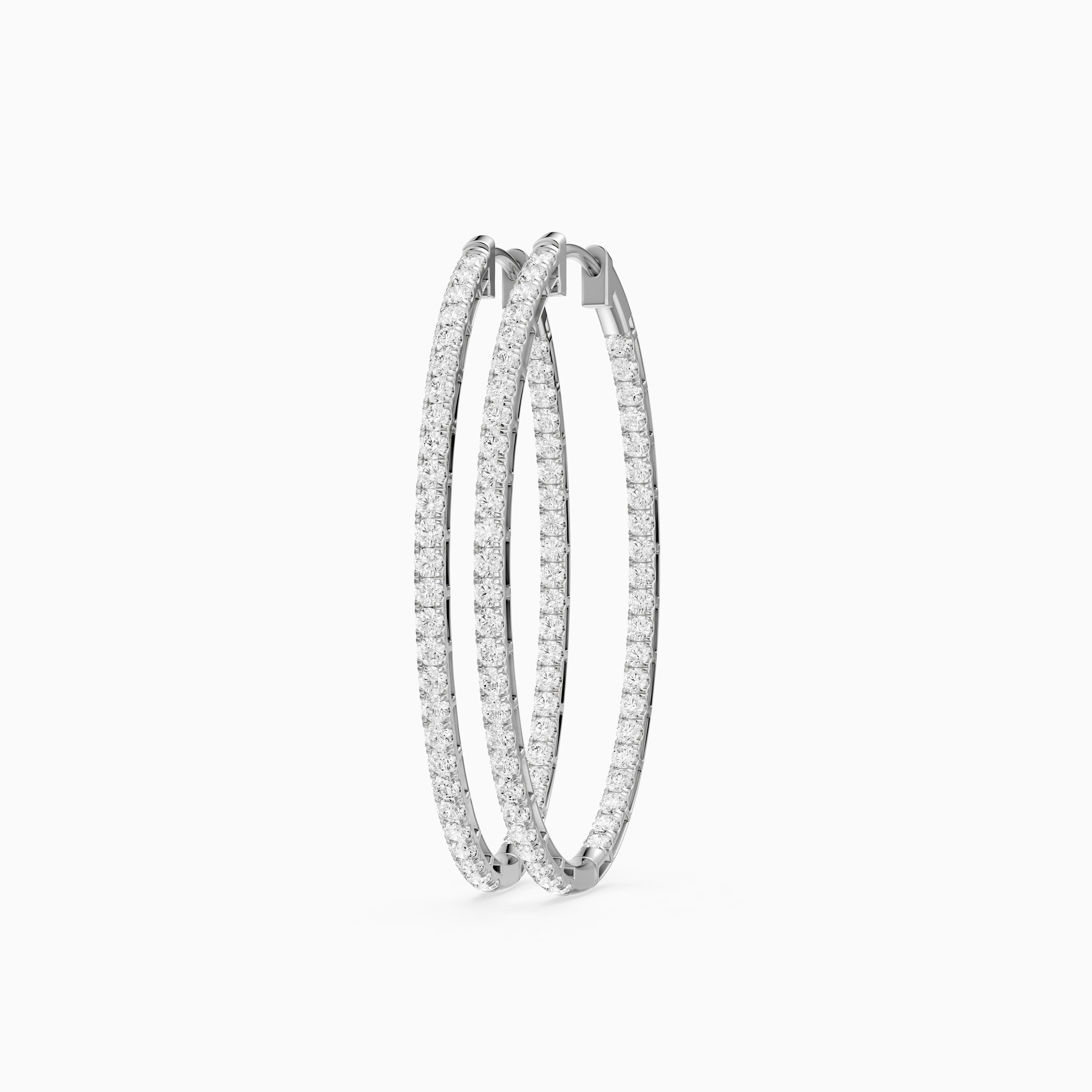 Leticia Round Lab Grown Diamond Skinny Inside Out Hoop Earrings