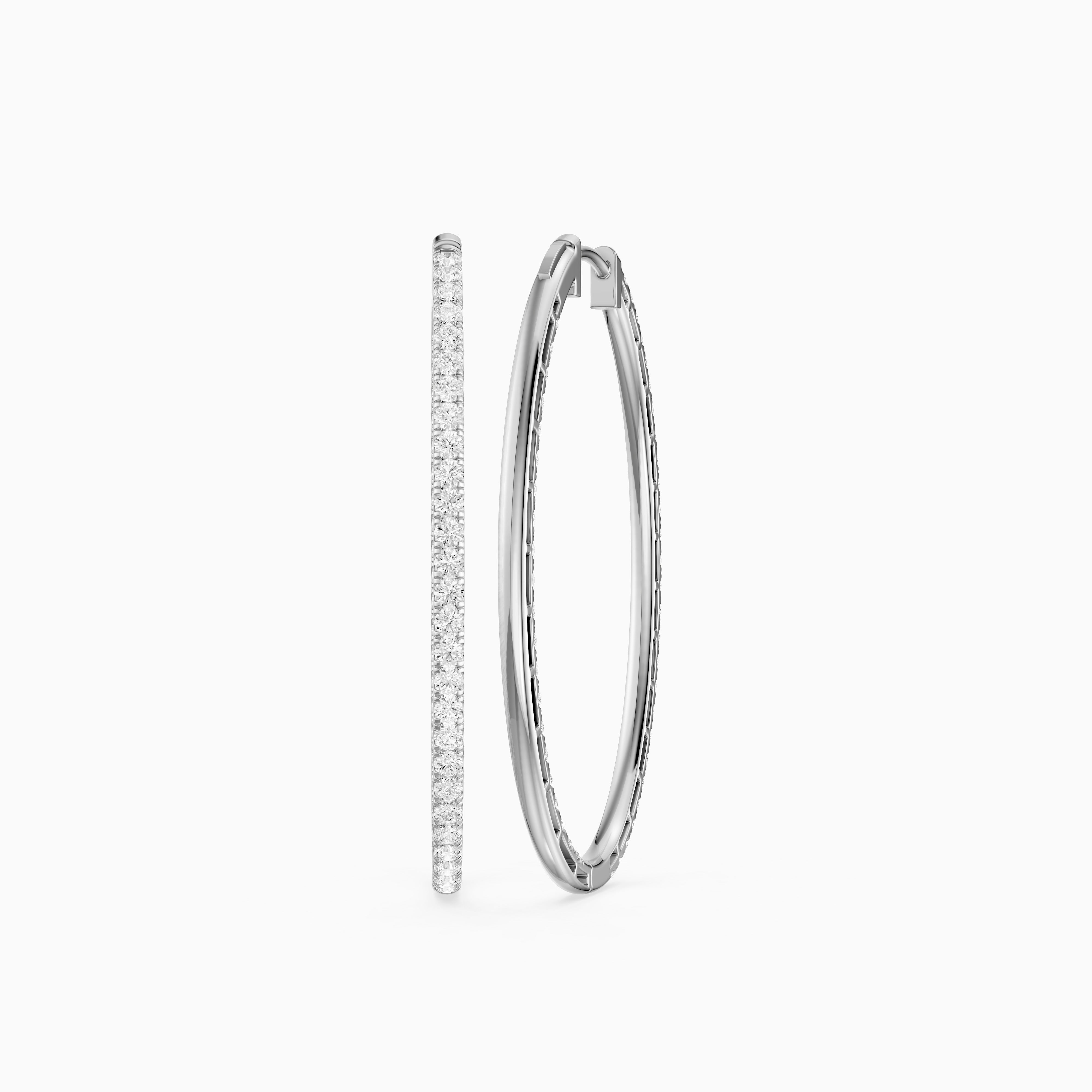 Leticia Round Lab Grown Diamond Skinny Inside Out Hoop Earrings