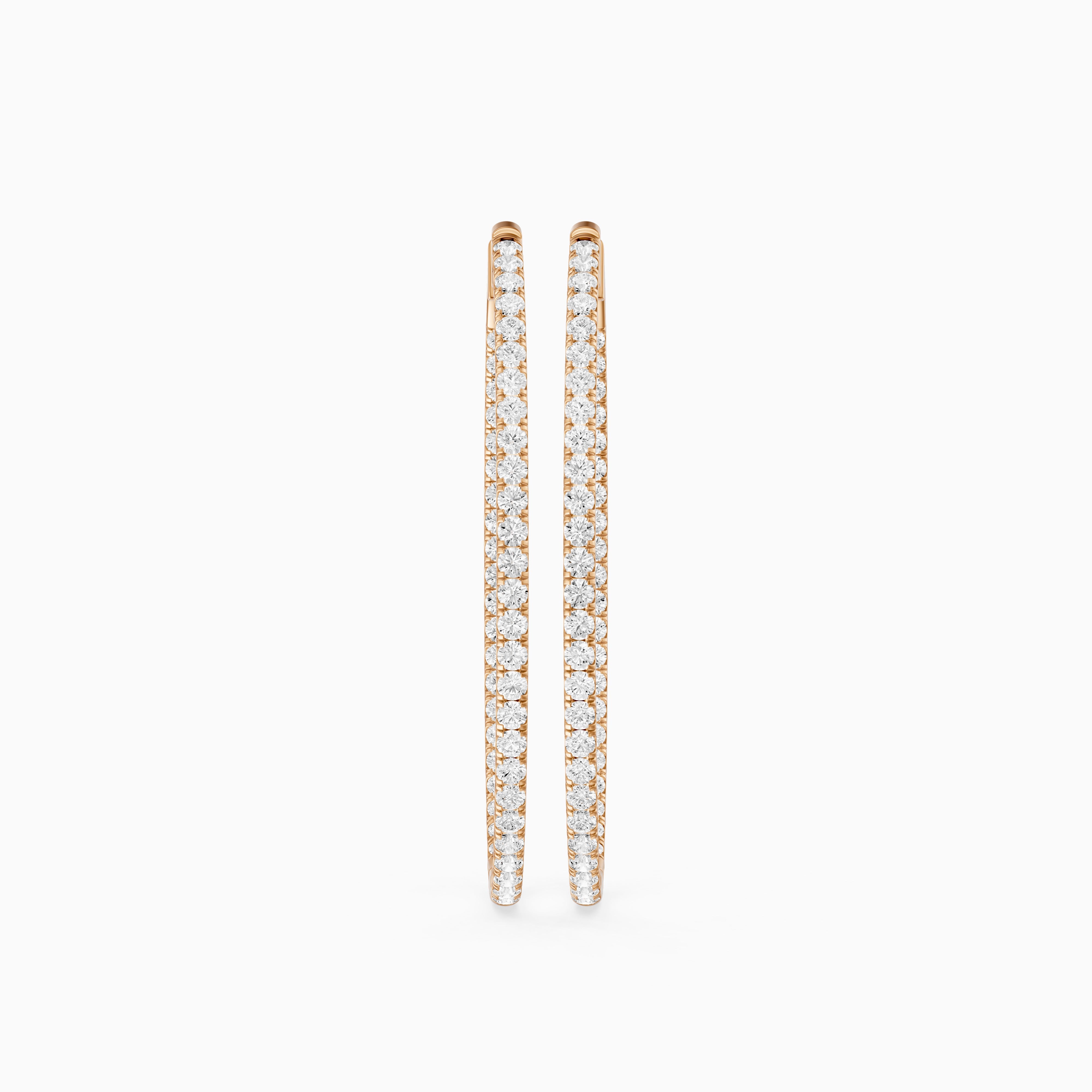 Leticia Round Lab Grown Diamond Skinny Inside Out Hoop Earrings