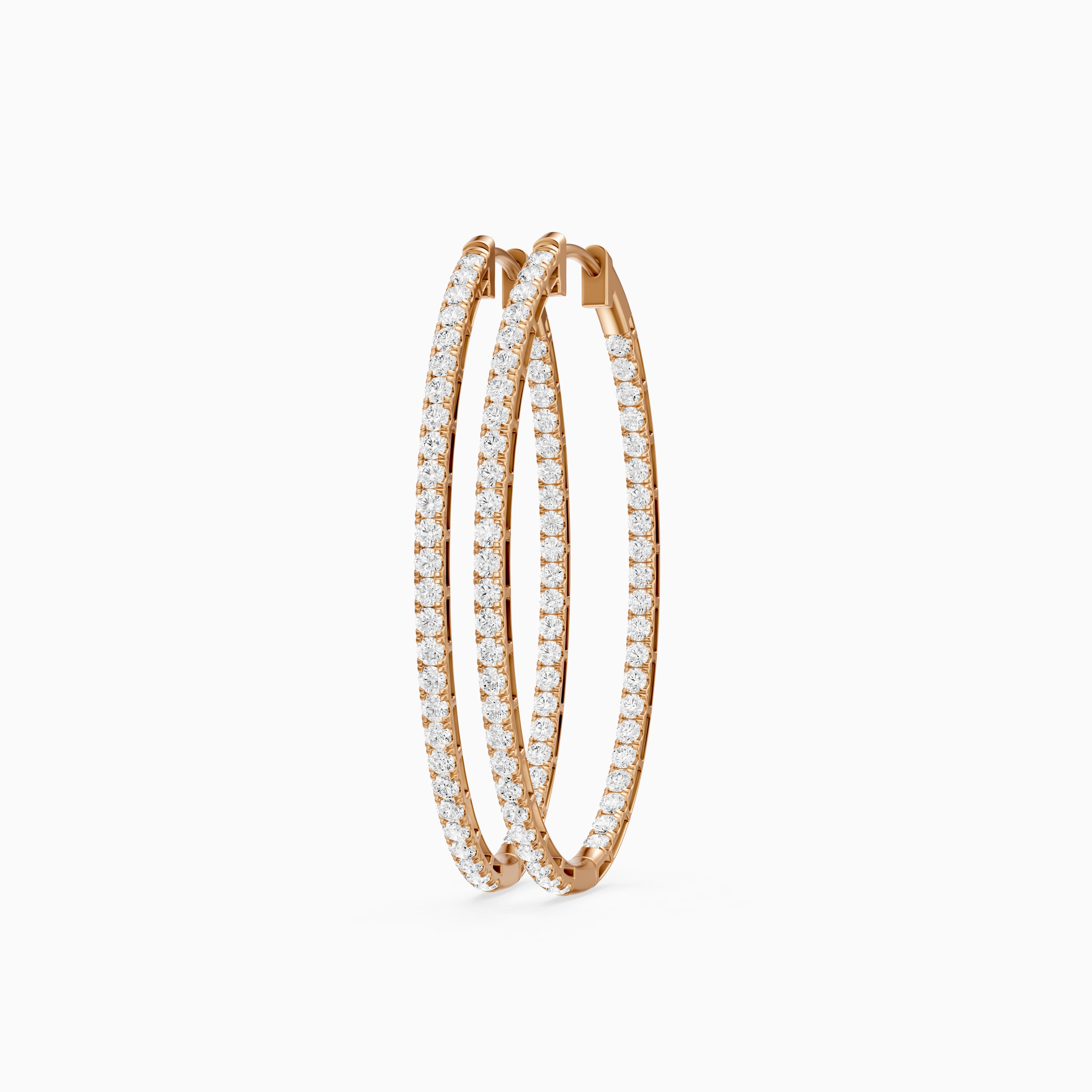 Leticia Round Lab Grown Diamond Skinny Inside Out Hoop Earrings