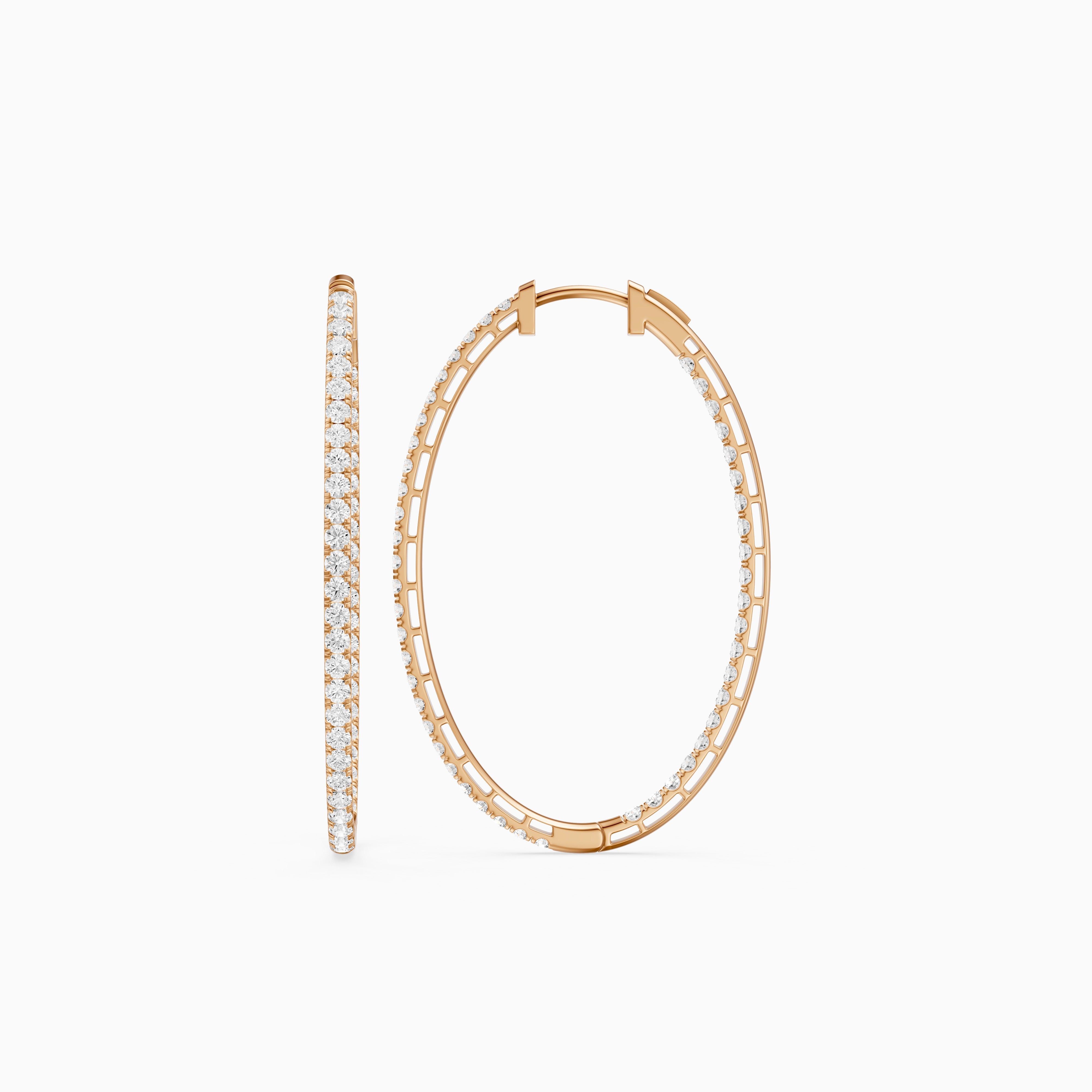 Leticia Round Lab Grown Diamond Skinny Inside Out Hoop Earrings