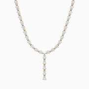 Samantha Pear Lab Grown Diamond Lariat Tennis Necklace