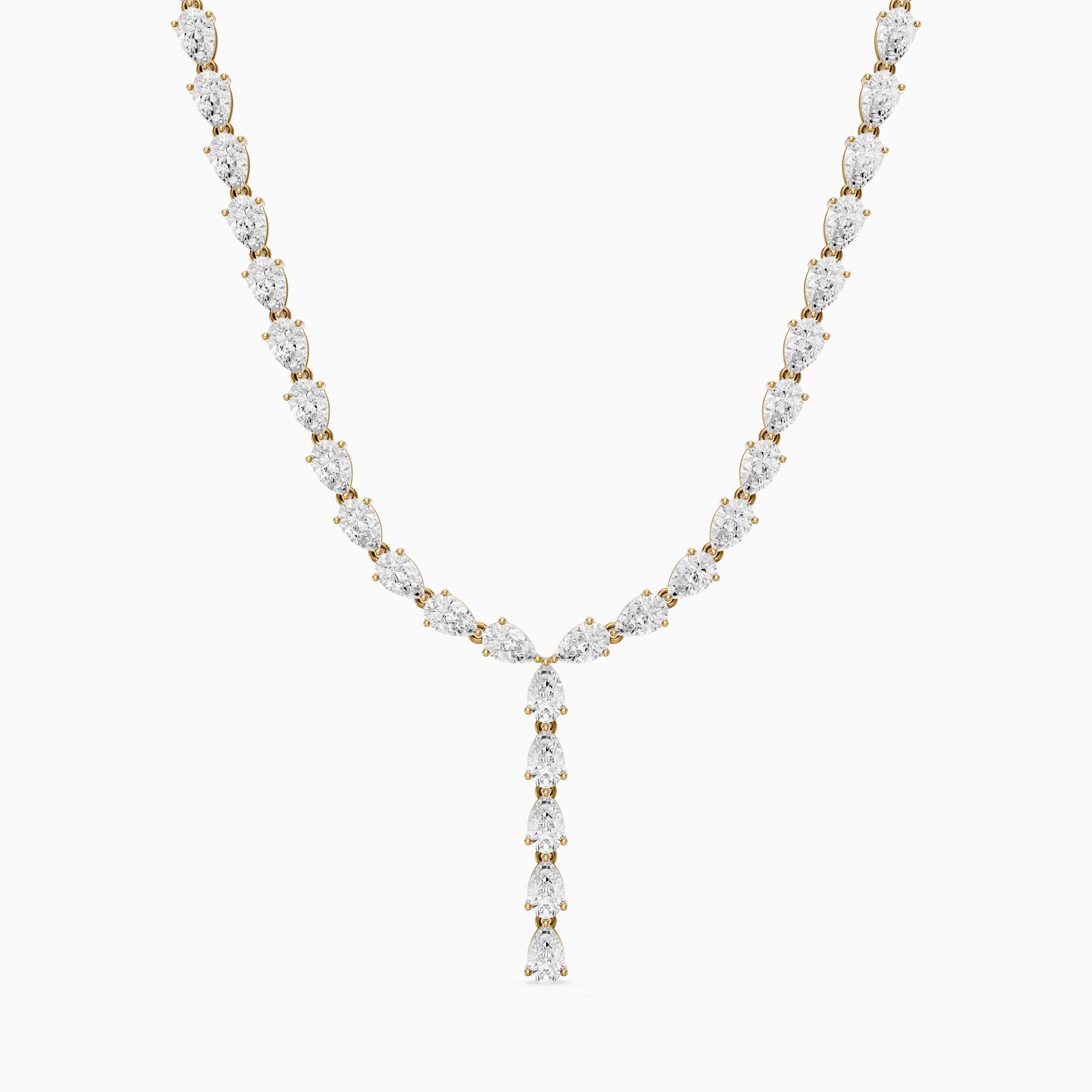 Samantha Pear Lab Grown Diamond Lariat Tennis Necklace