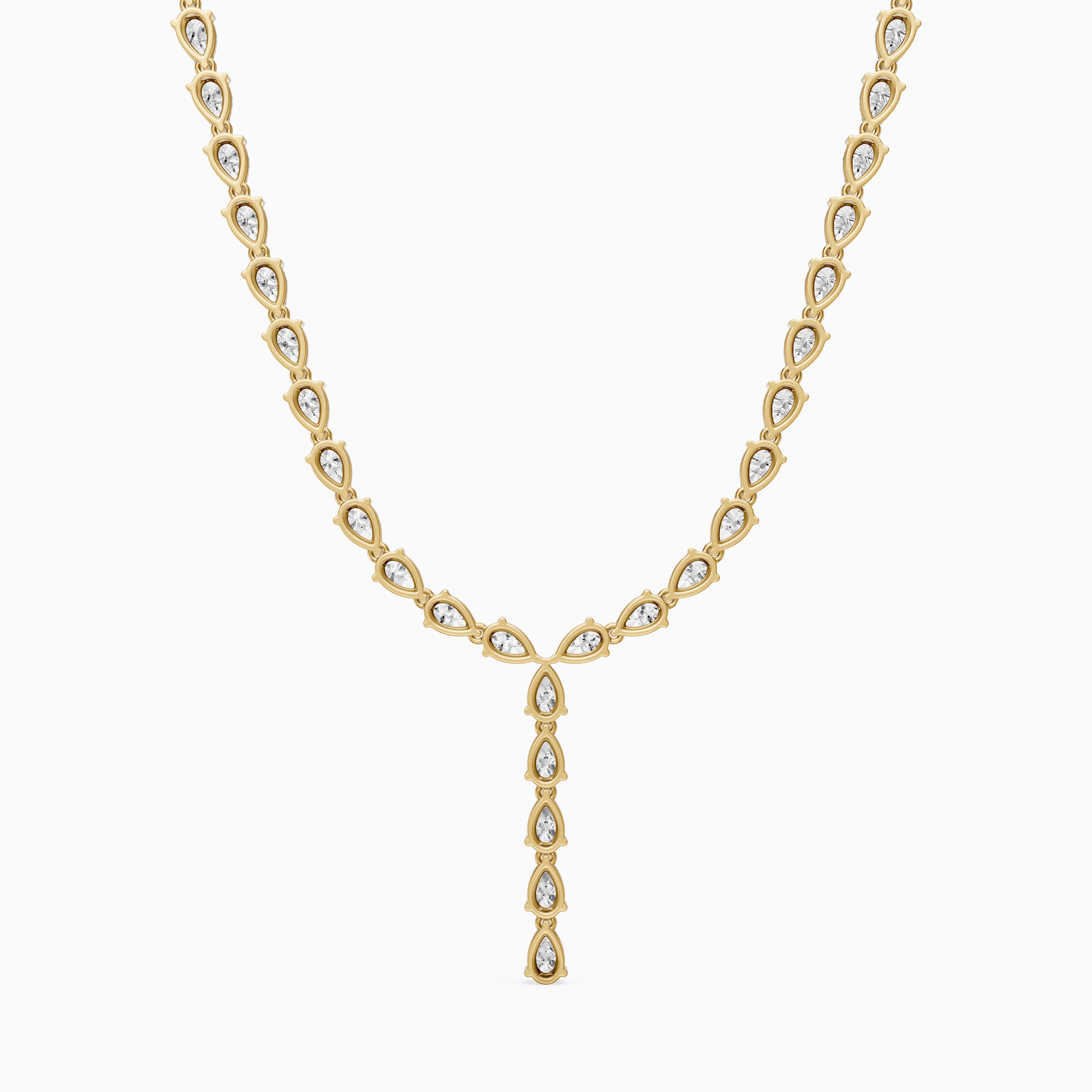 Samantha Pear Lab Grown Diamond Lariat Tennis Necklace