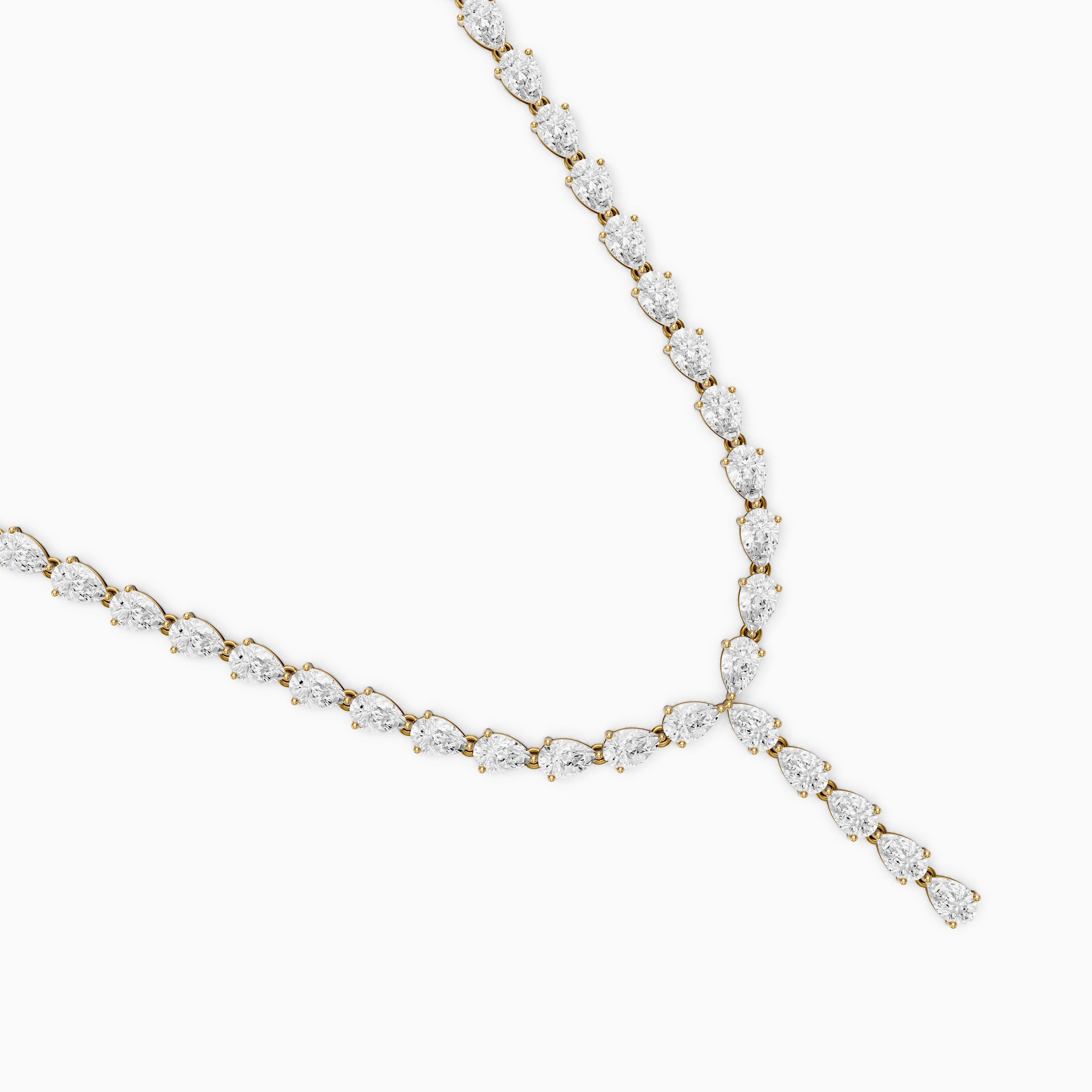 Samantha Pear Lab Grown Diamond Lariat Tennis Necklace