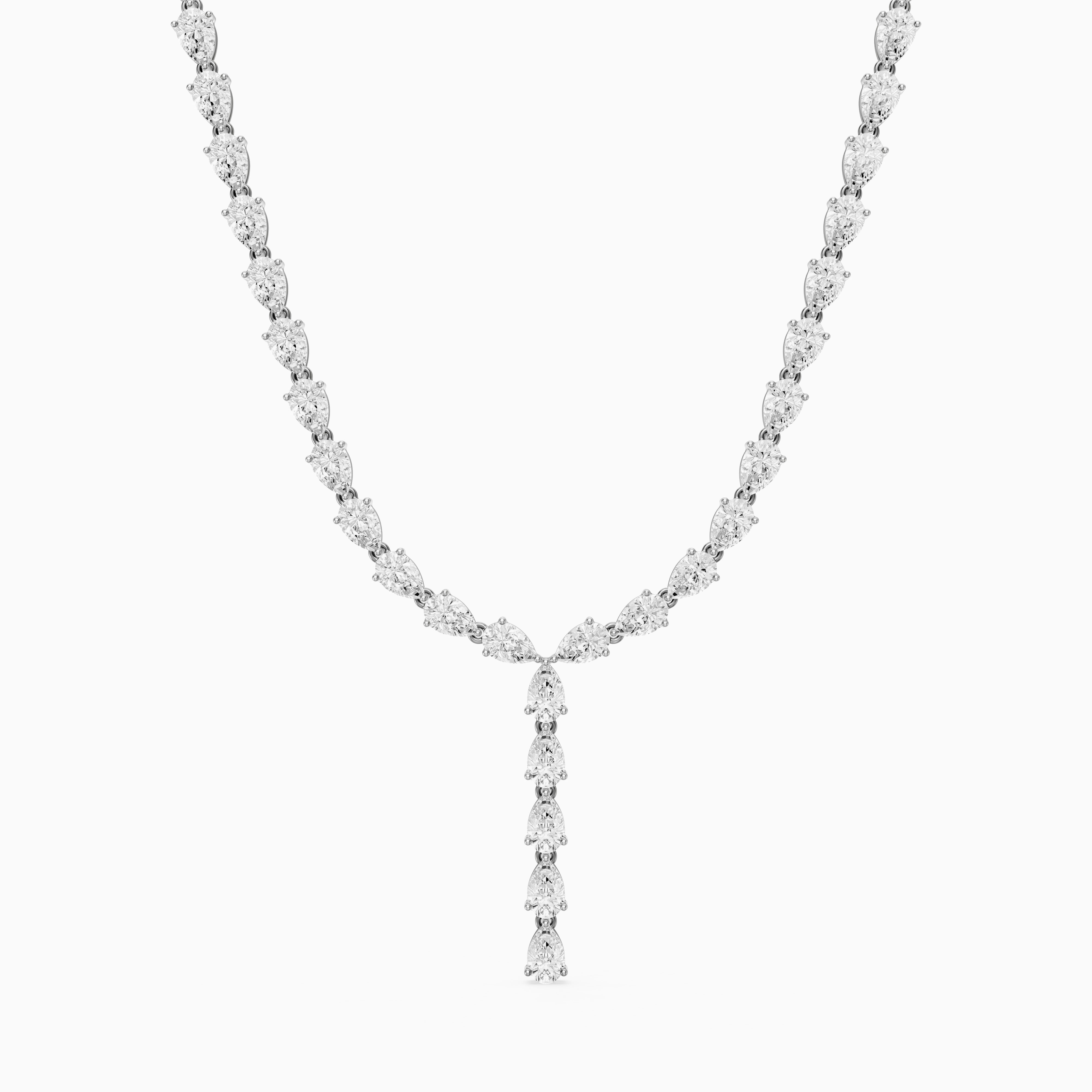 Samantha Pear Lab Grown Diamond Lariat Tennis Necklace