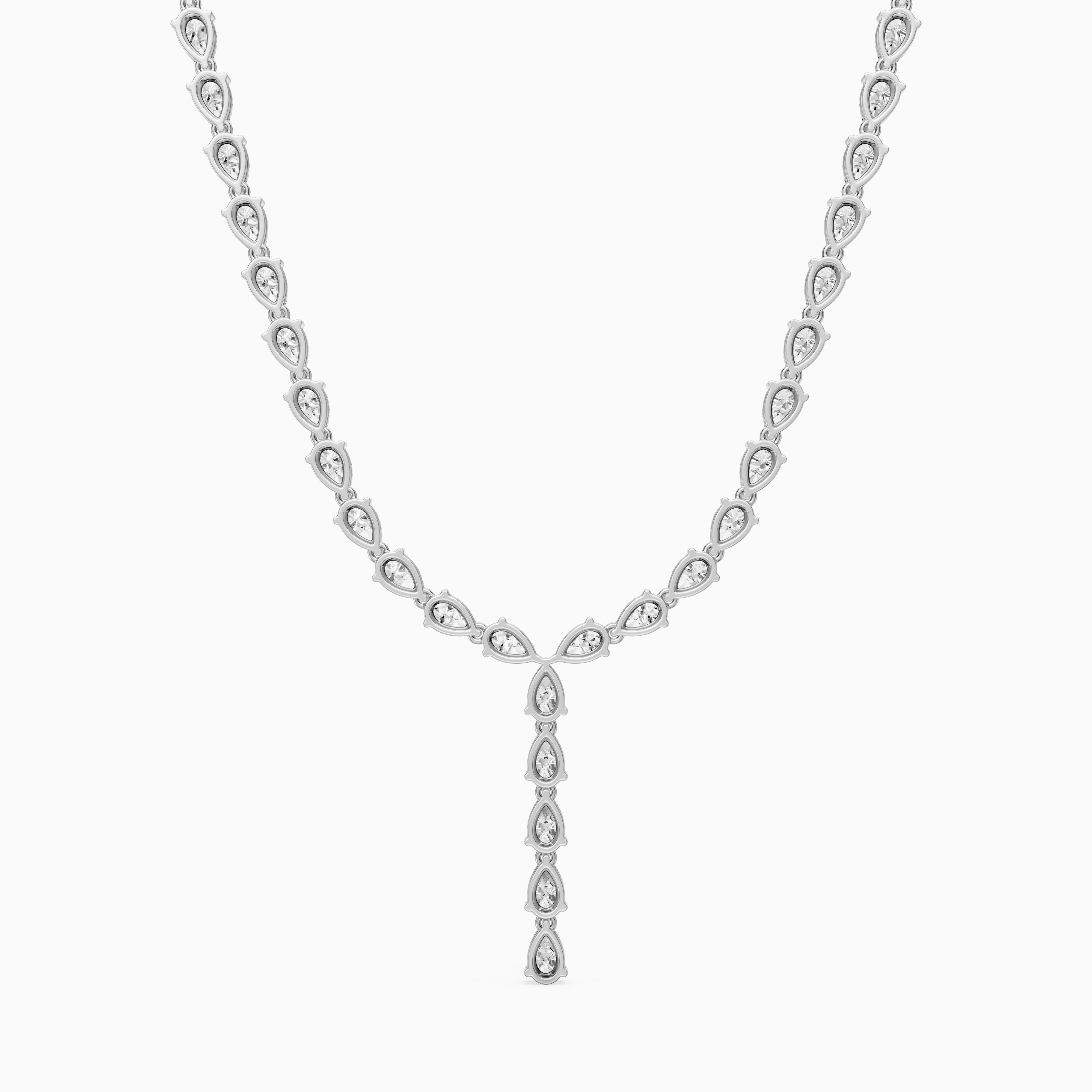 Samantha Pear Lab Grown Diamond Lariat Tennis Necklace