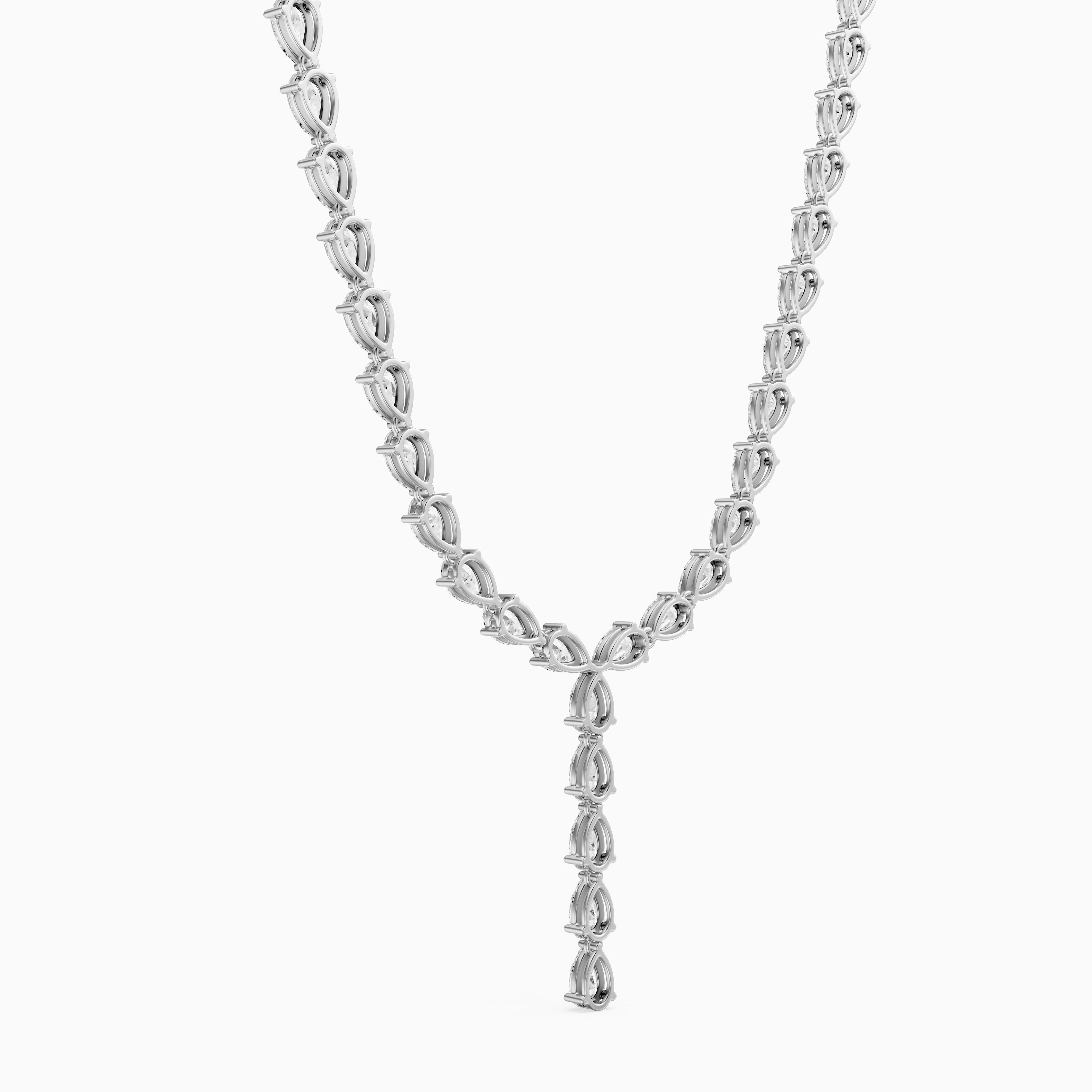 Samantha Pear Lab Grown Diamond Lariat Tennis Necklace
