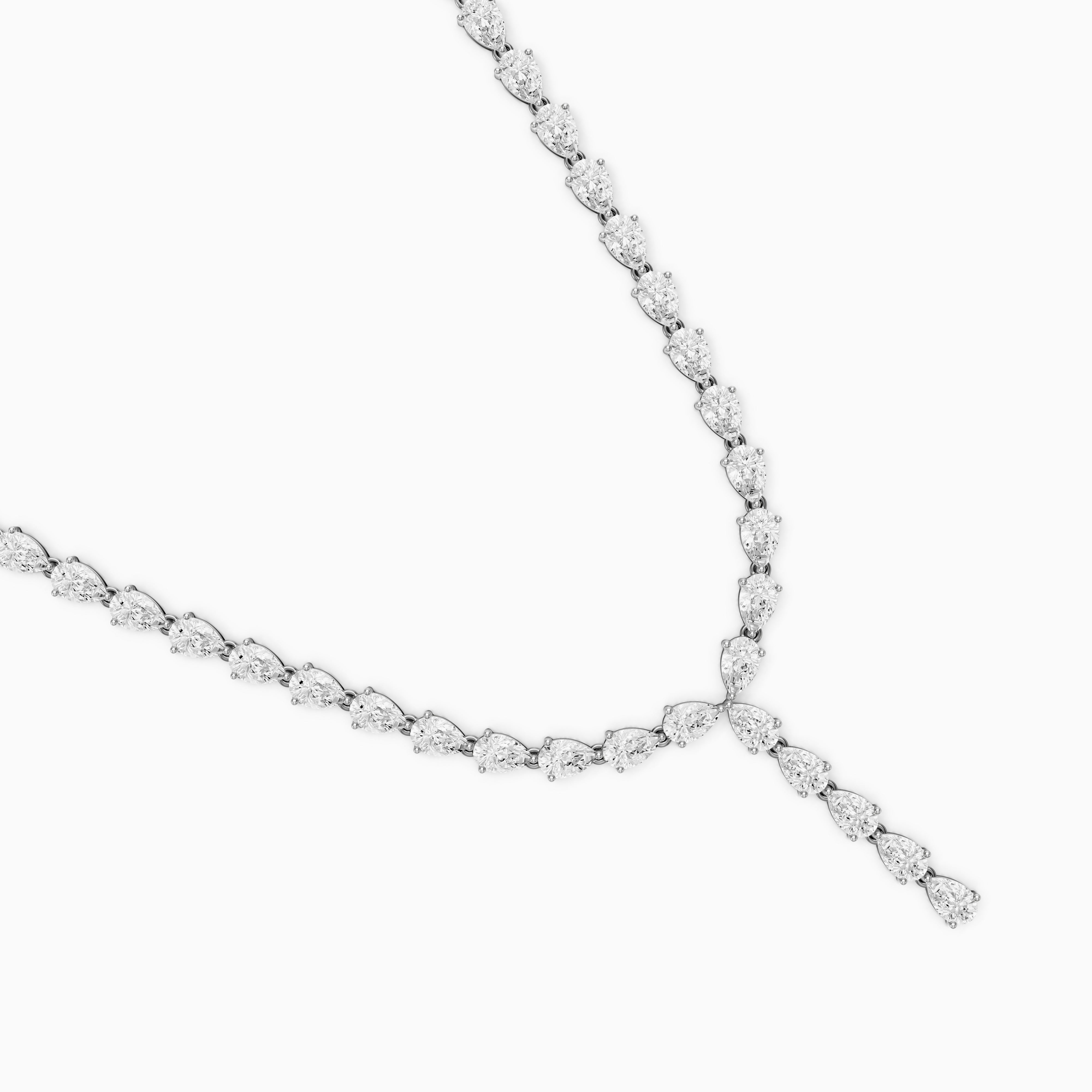 Samantha Pear Lab Grown Diamond Lariat Tennis Necklace